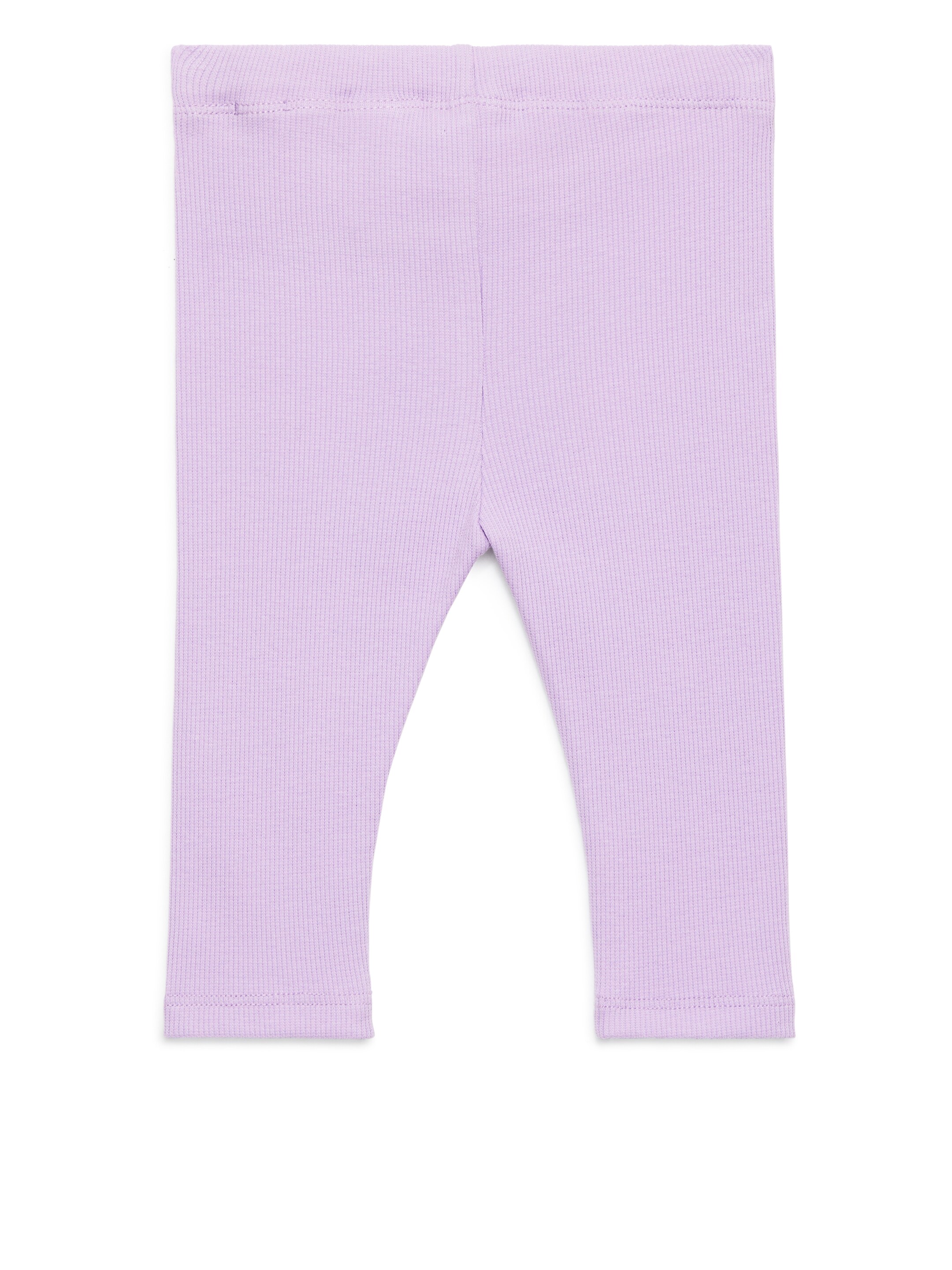 Grotere afbeelding bekijken: Ribbed Leggings - Lilac - KINDEREN | H&M BE 2