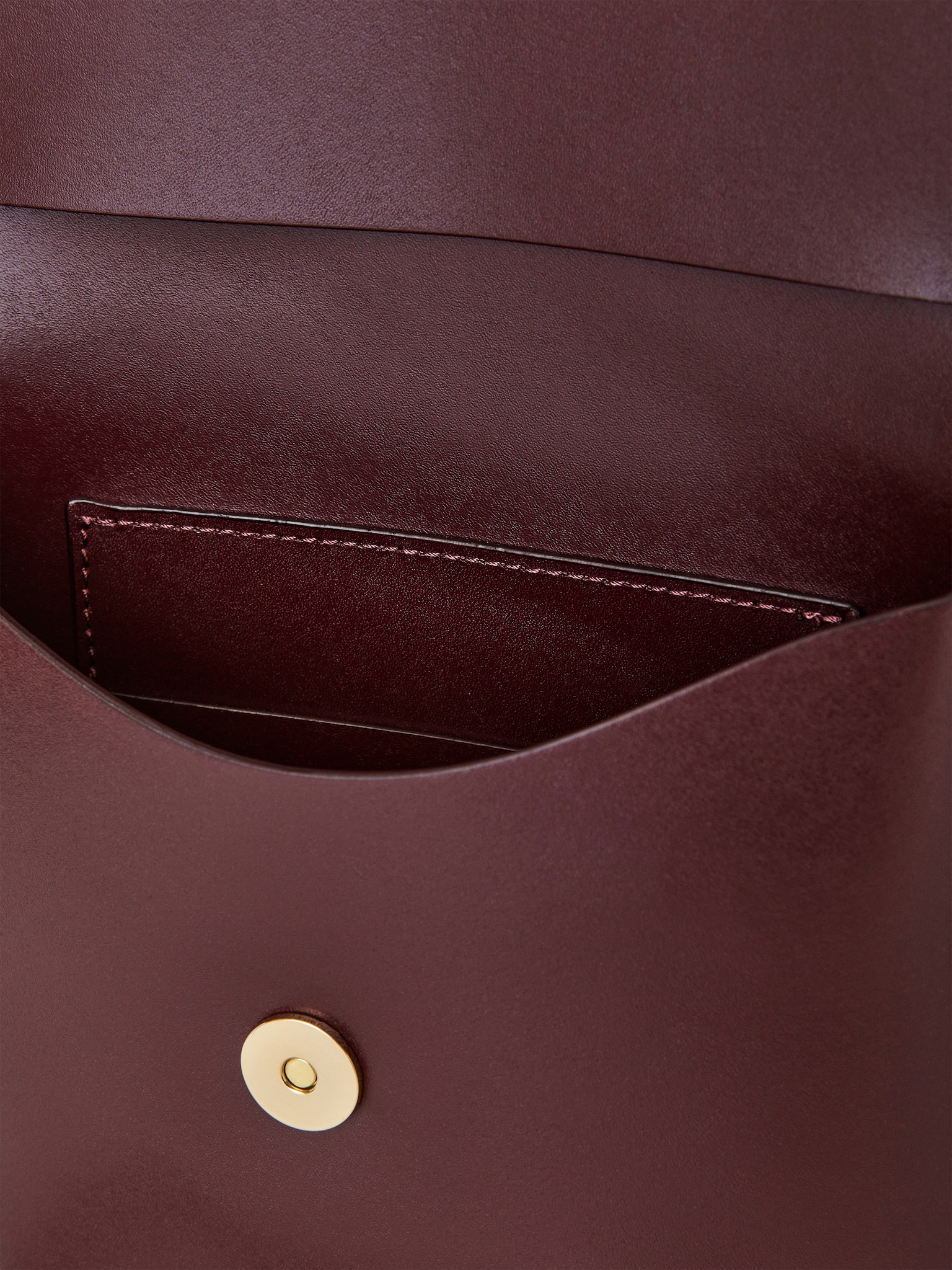 Leather Crossbody Bag - Dark Red/Black - 7