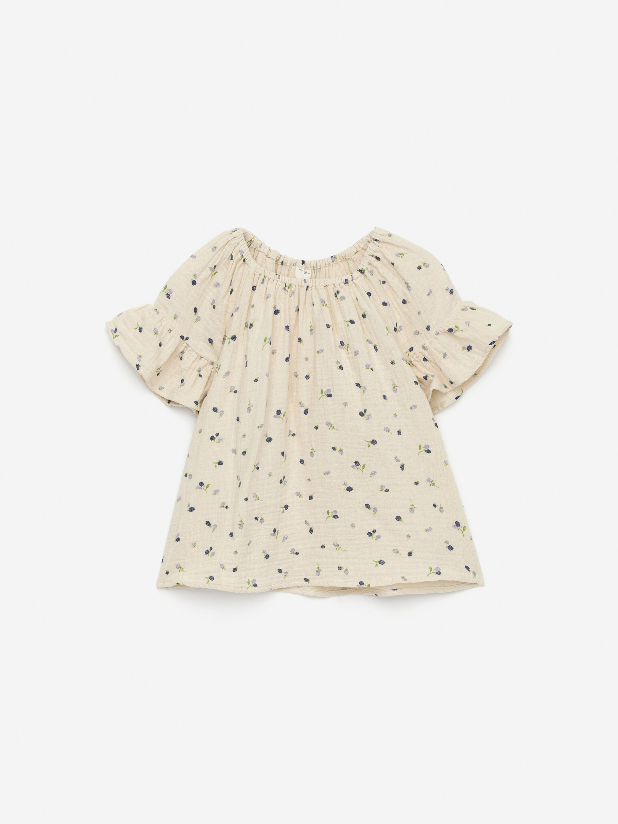 Frill-Sleeve Blouse - Beige/Blackberries - Regular fit - Children - StillMedia/DescriptiveStillLife - 3