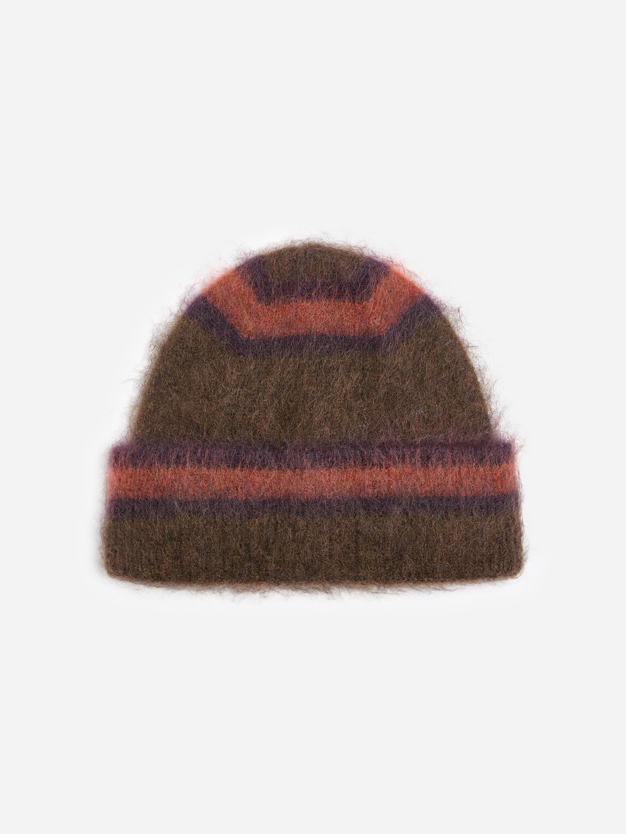 Striped Fold-Up Beanie-Brown-20333