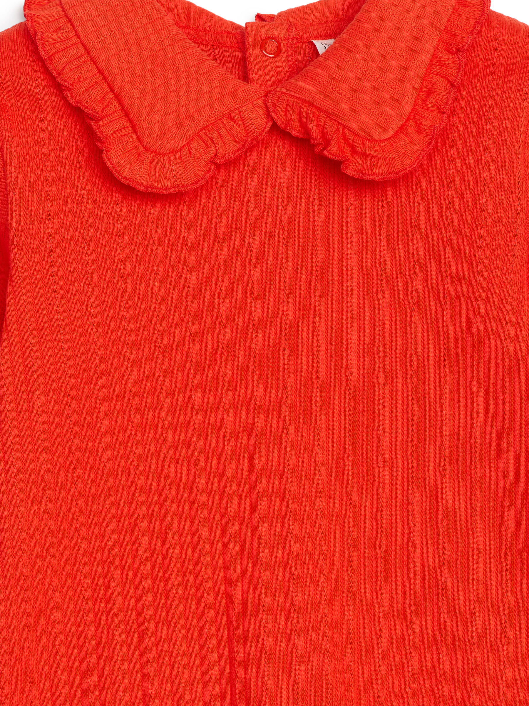 Frill Collar Pointelle Top - Bright Red - Regular fit - Children - StillMedia/DescriptiveDetail - 2