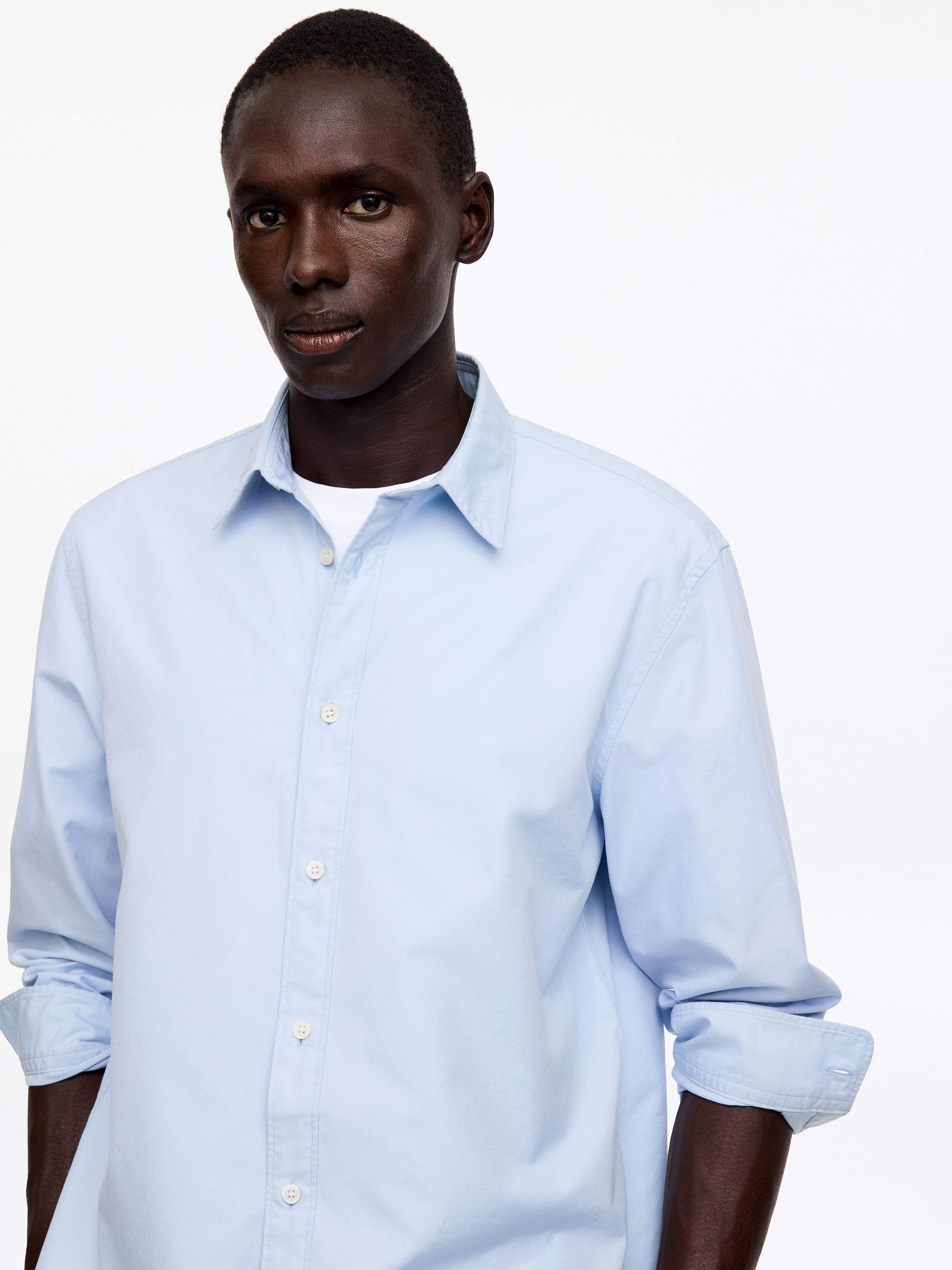 Cotton-Tencel Shirt - Light Blue/Striped - Regular fit - Men - StillMedia/Lookbook - 2