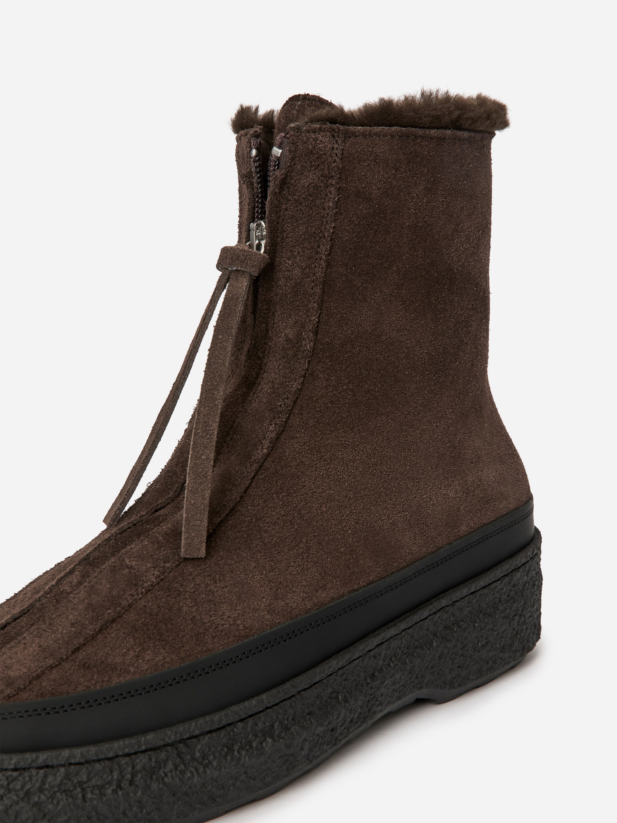 Agrandir l'image: Bottes compensées en daim - Marron foncé - FEMME | H&M CH 9