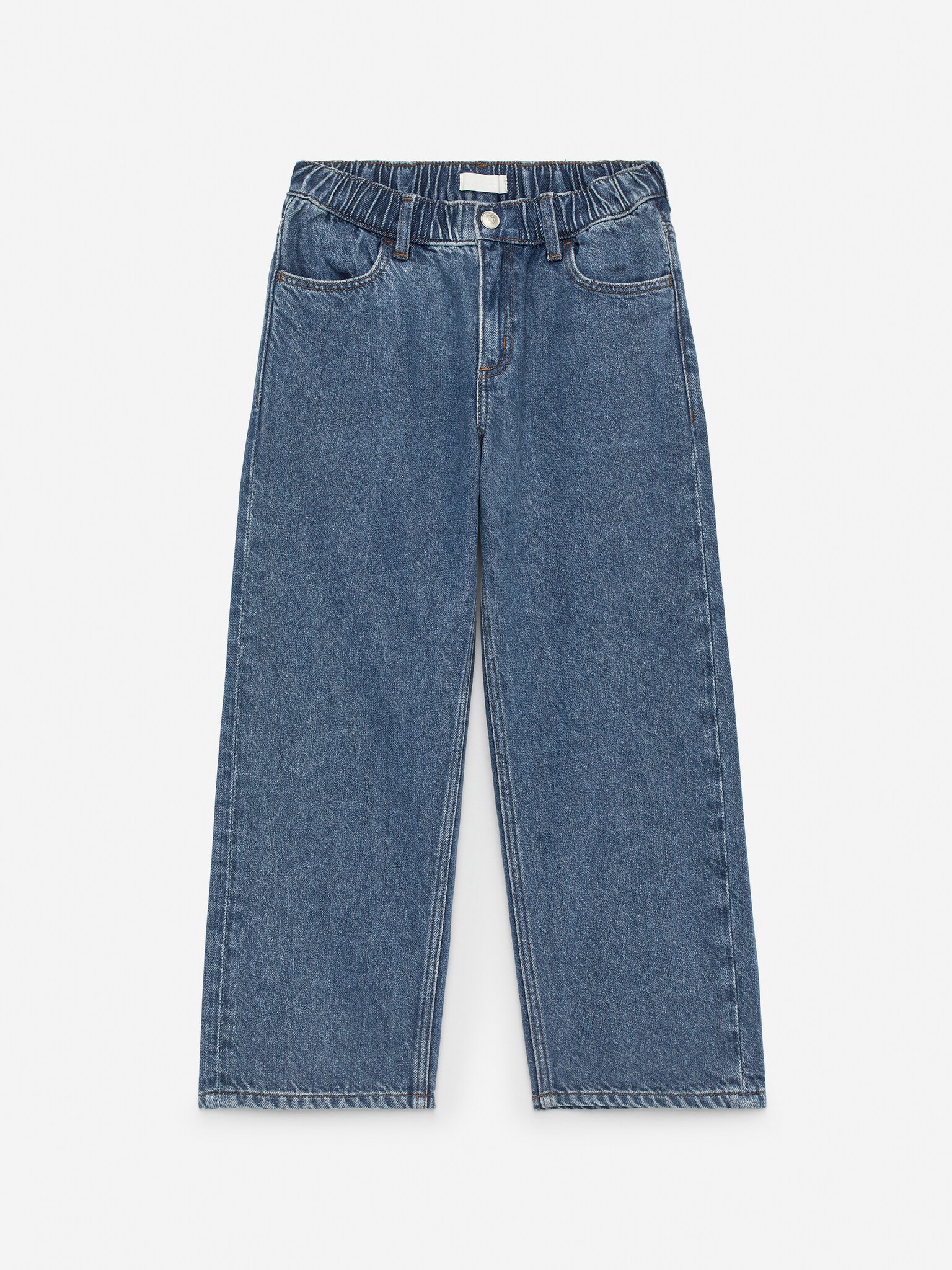 Pull-On Denim Trousers - Mid Blue/Blue