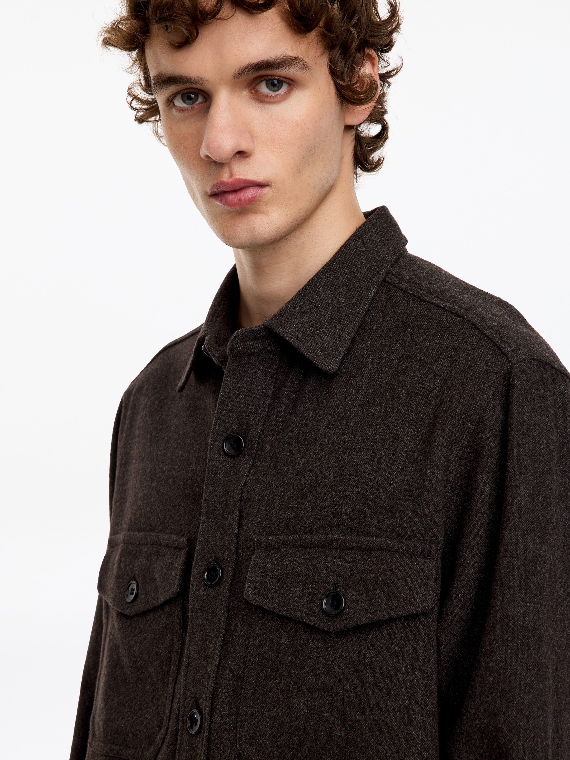 Wool Blend Overshirt - Dark Mole - Regular fit - men - StillMedia/Lookbook - 3