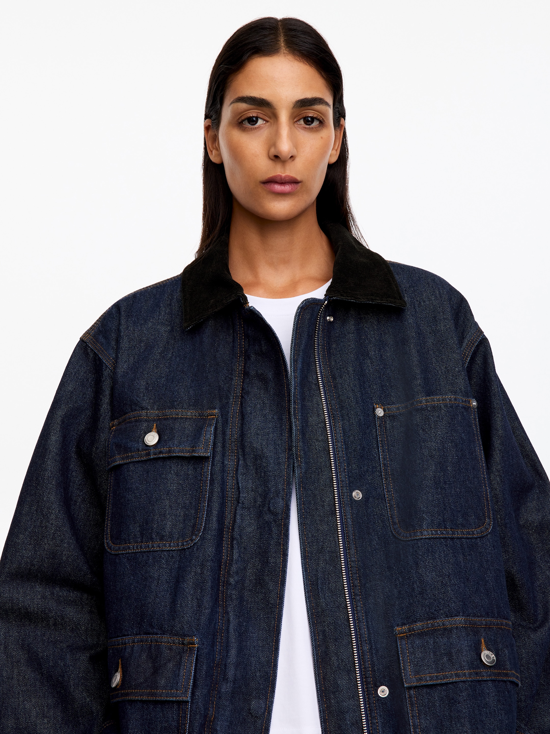 Oversized Denim Jacket - Dark Blue - Oversized - women - StillMedia/Lookbook - 17