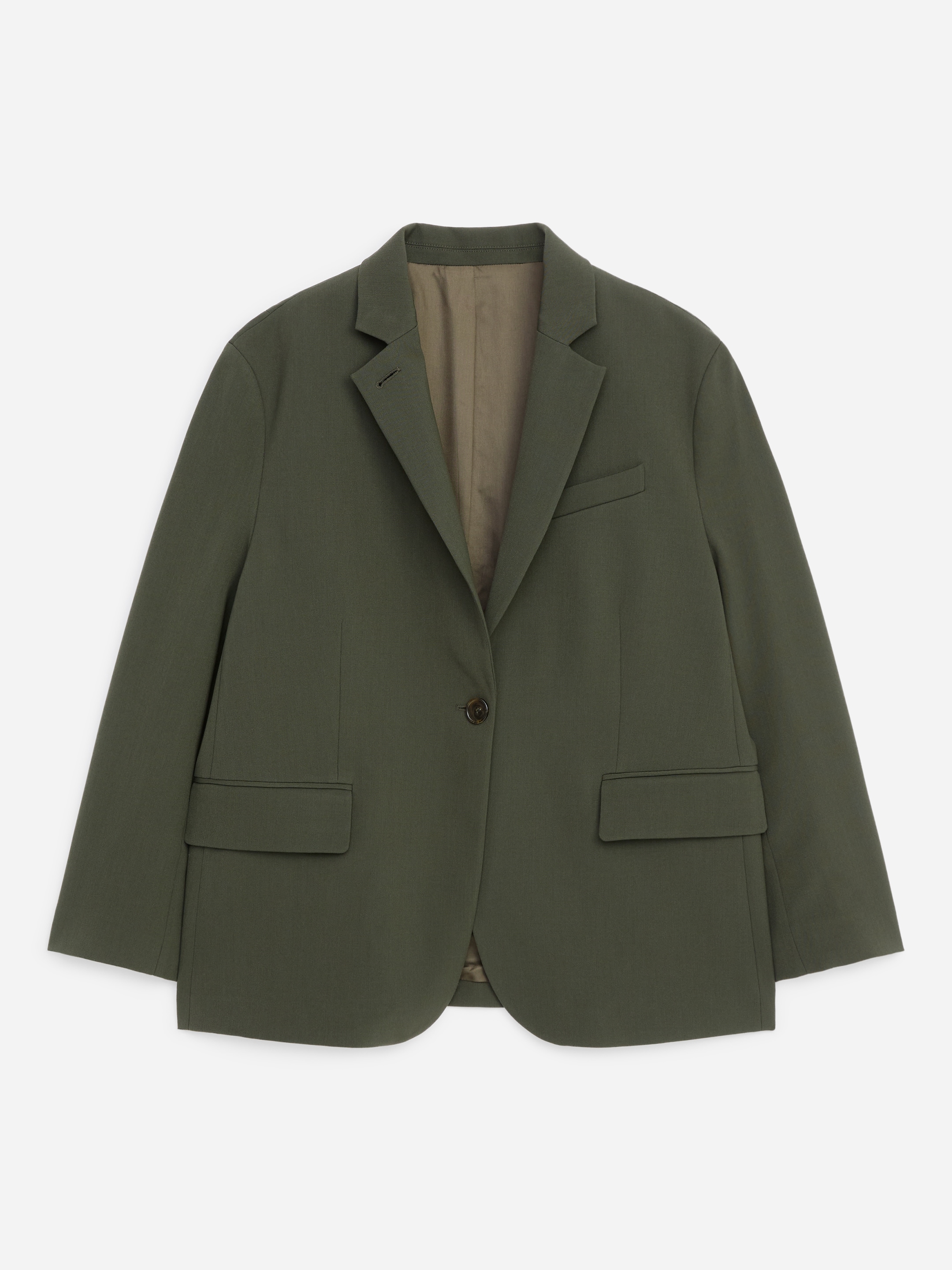 Single-Breasted Blazer - Khaki Green - Regular fit - women - StillMedia/DescriptiveStillLife - 1