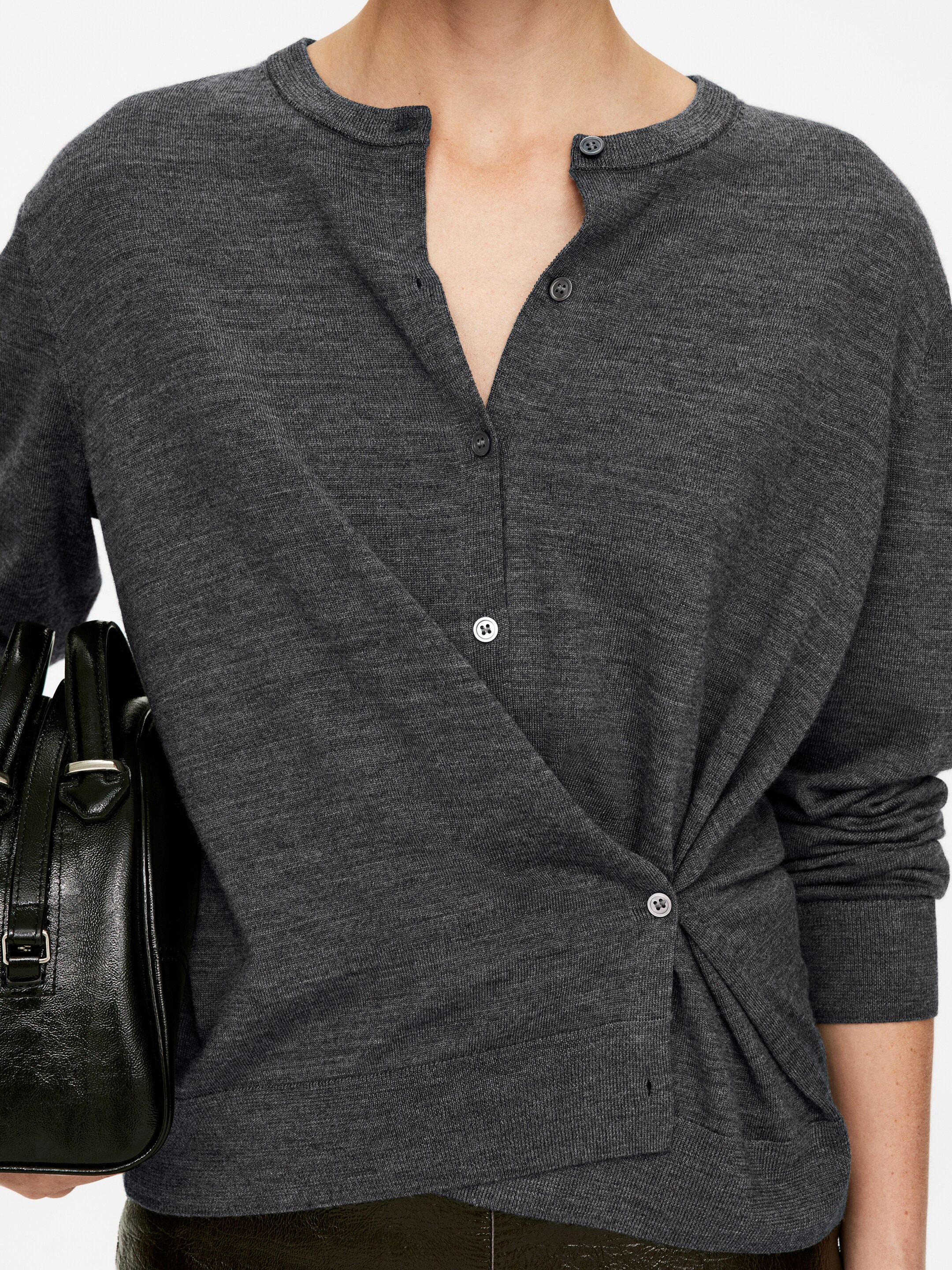 Ver imagen más grande: Cárdigan de lana merino - Gris - MUJER | H&M ES 2