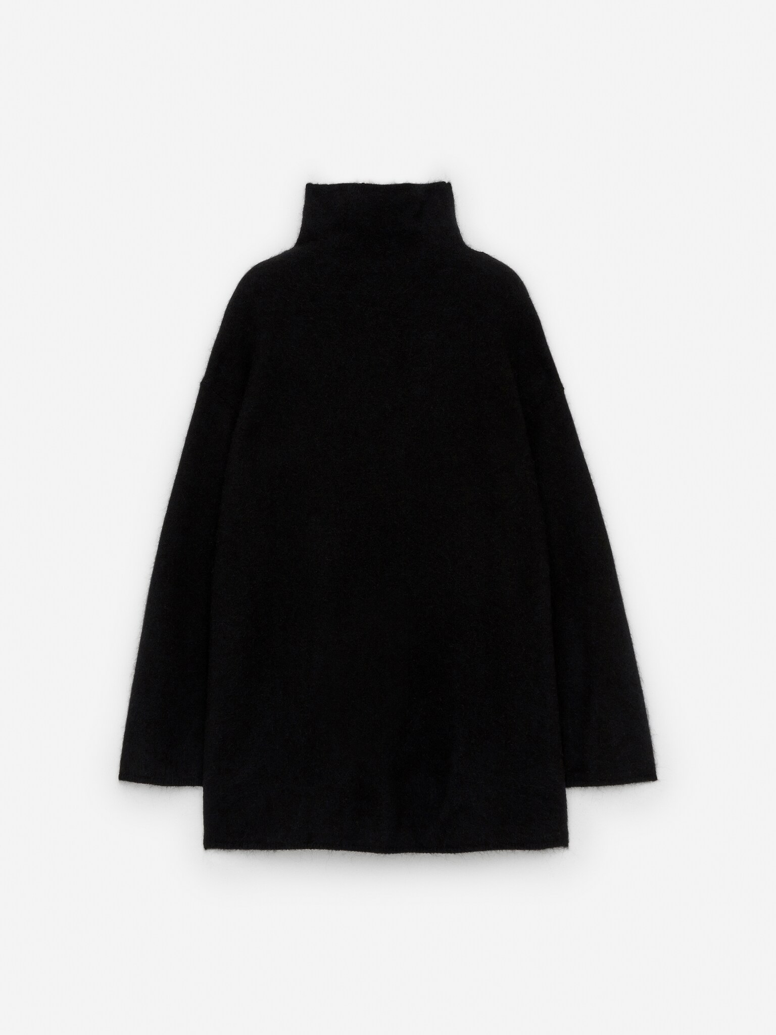 Alpaca-Wool Blend Chimney Jumper - Black/Blue/Off White