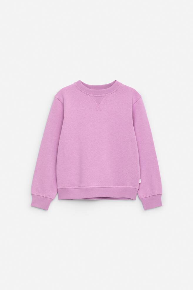 Camisola em malha French Terry - Rosa lilás/Cinzento mesclado/Azul escuro/Verde escuro/Amarelo manteiga/Azul-céu/Lilás - 1