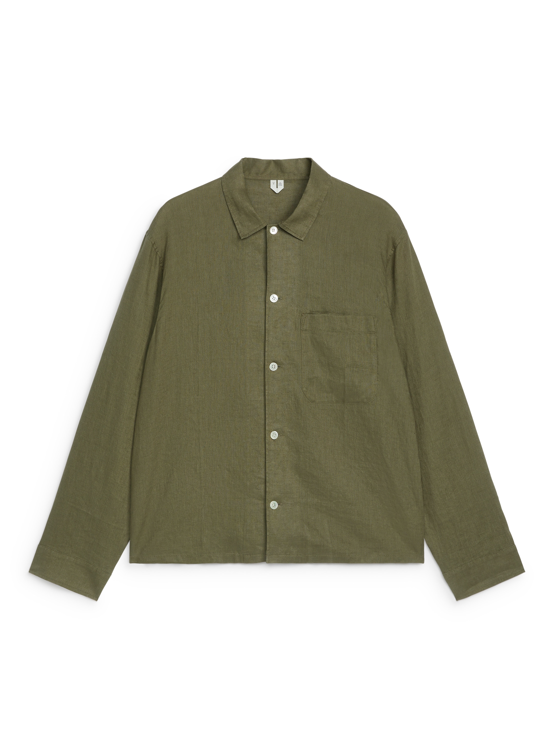 Linen Shirt - Dark Khaki Green - Regular fit - Men - StillMedia/DescriptiveStillLife - 9