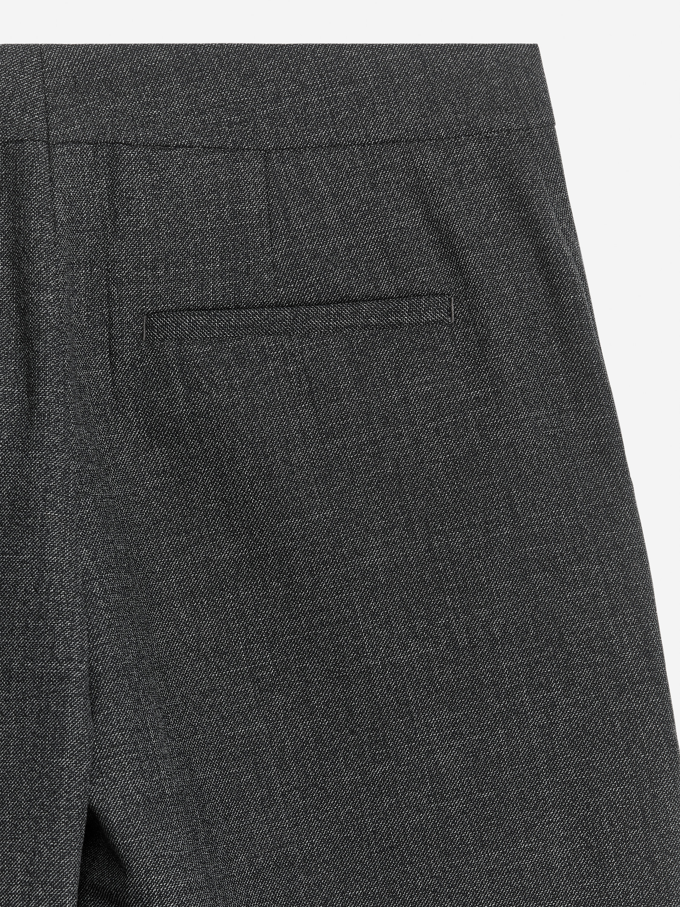Slit-Hem Tailored Trousers - Black/White Melange - Slim fit - Women - StillMedia/DescriptiveDetail - 1