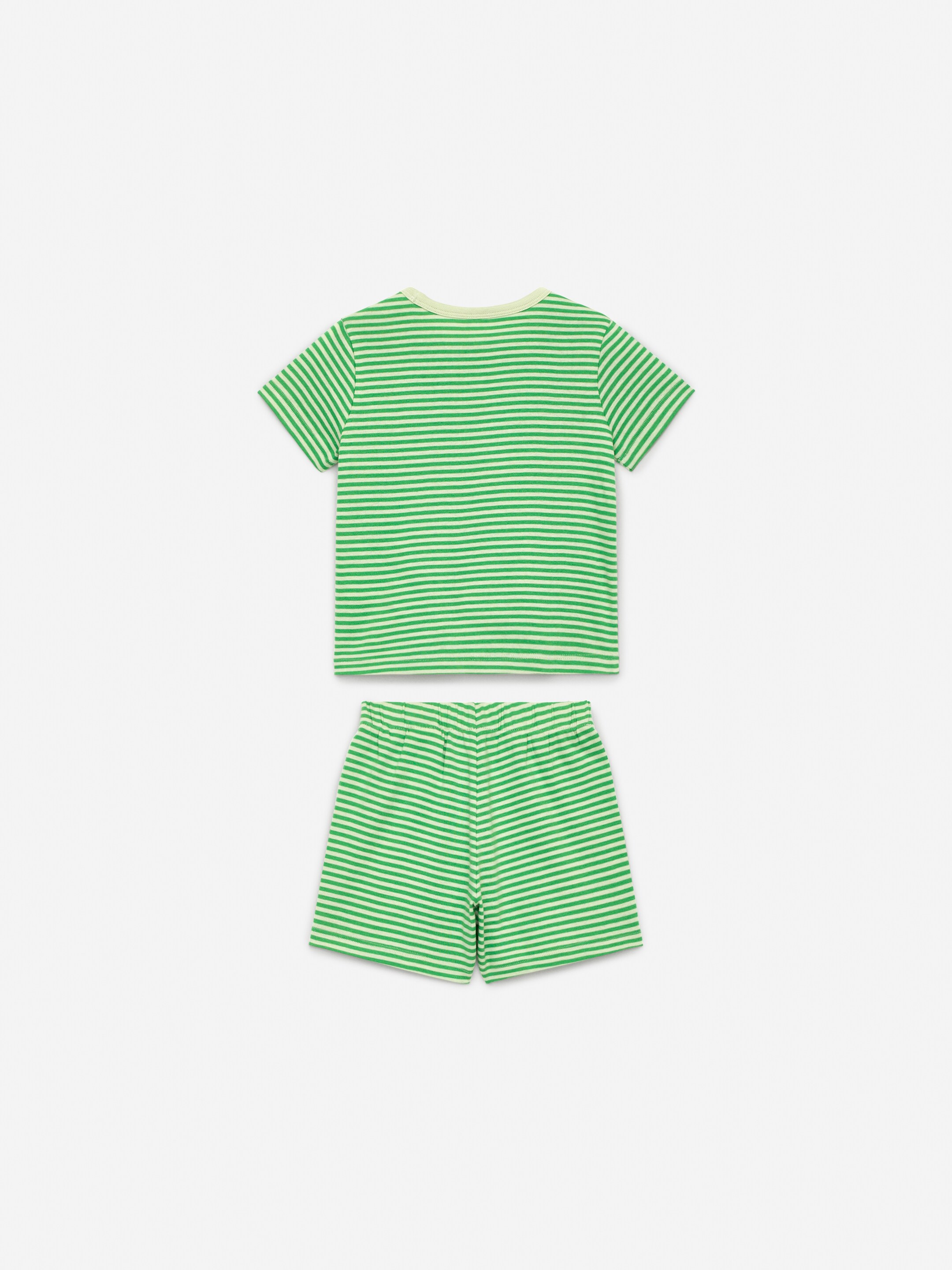 Vezi imaginea mai mare: Set pijama din jerseu scurt - Verde/Dungat - COPII | H&M RO 2