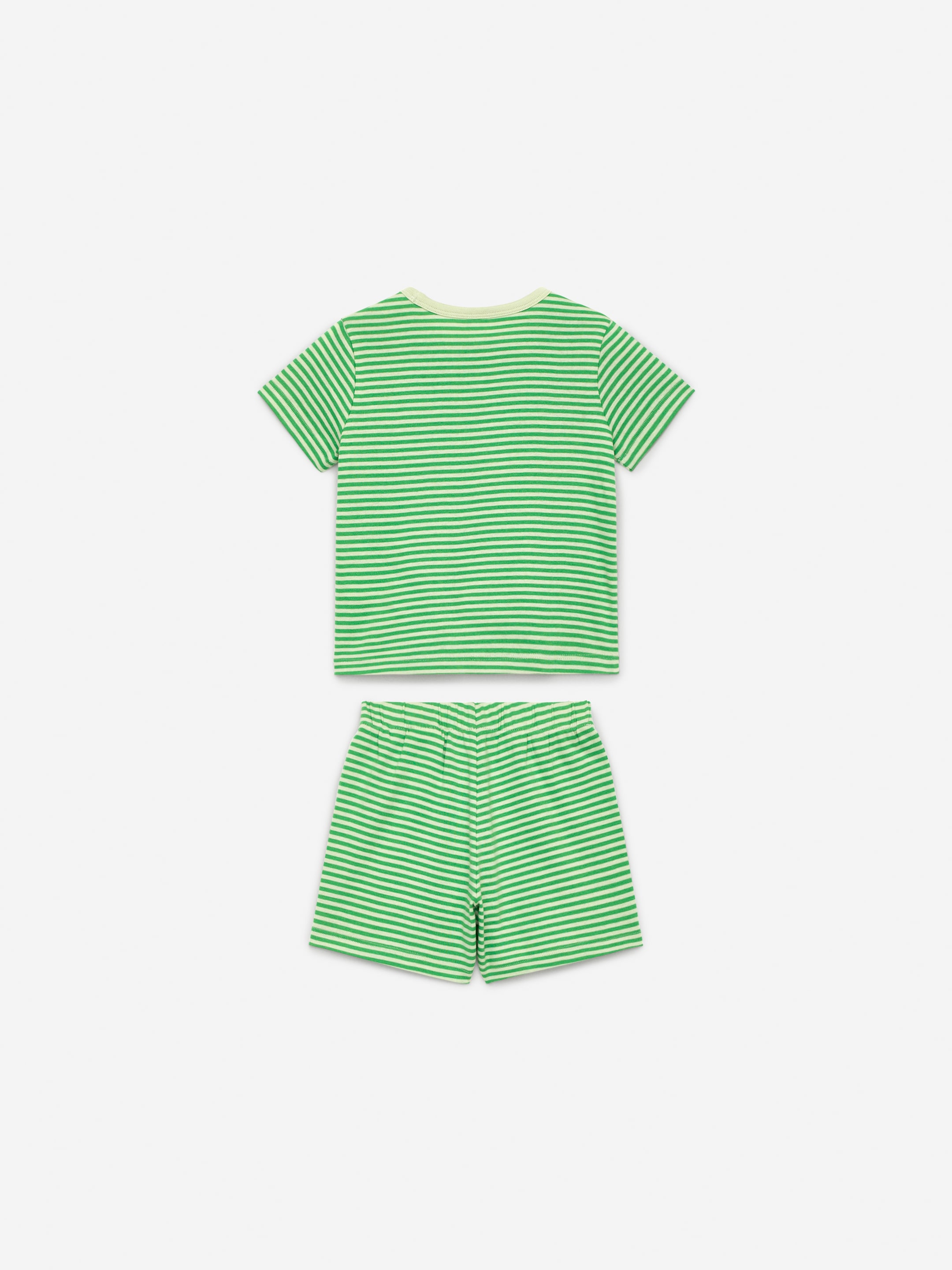 View larger image: Short Jersey Pyjama Set - Green/Striped - Kids | H&M GB 2