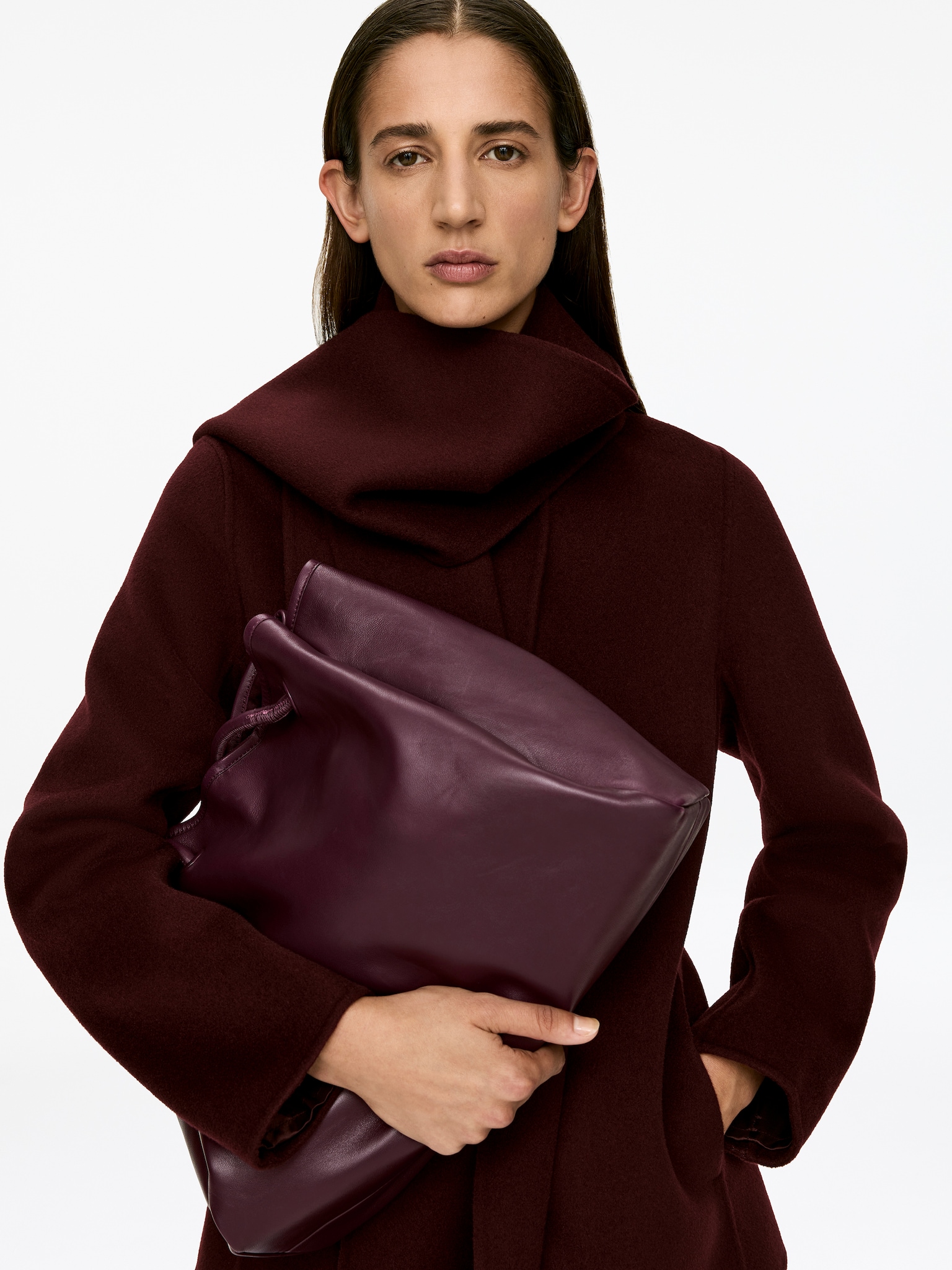 Mala tote de pele - Bordeaux