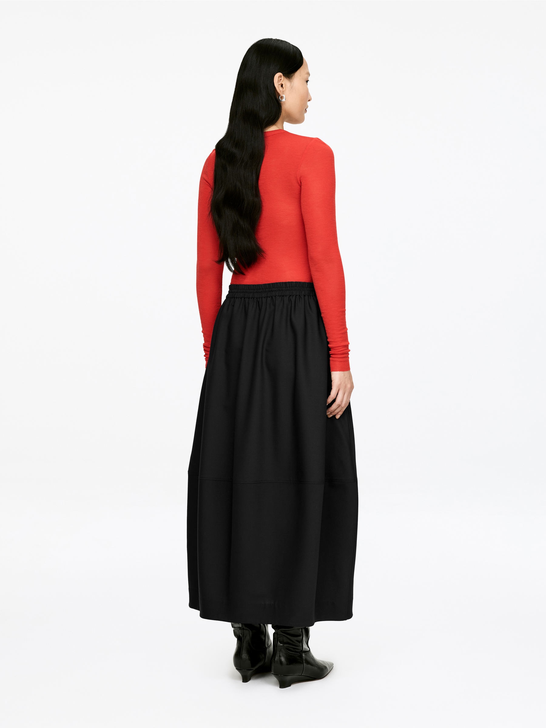 Jupe midi barrel - Noir - Regular fit - Femme - StillMedia/Lookbook - 1