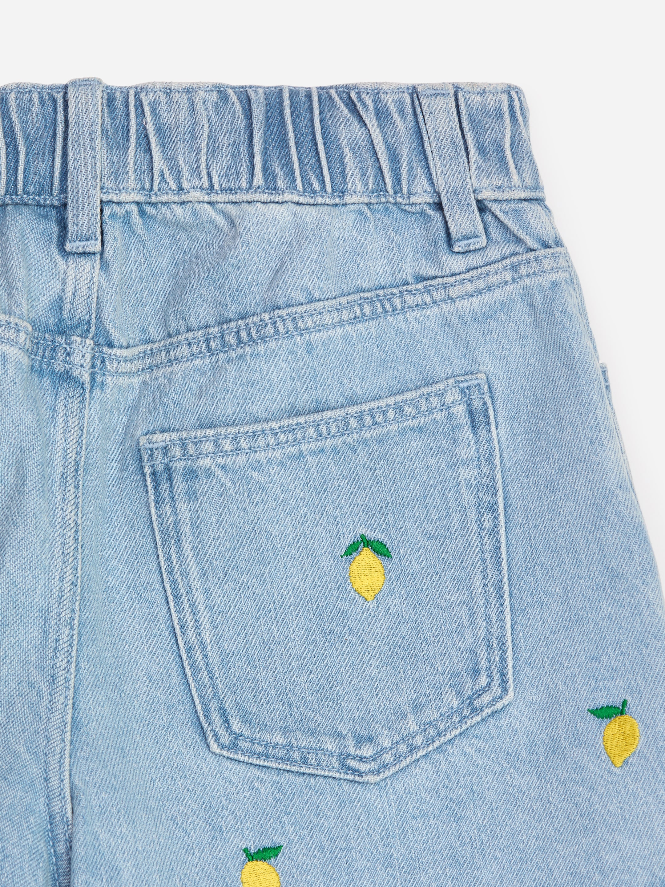 Short en jean - Bleu/Citrons brodés - Relaxed fit - Enfant - StillMedia/DescriptiveDetail - 2