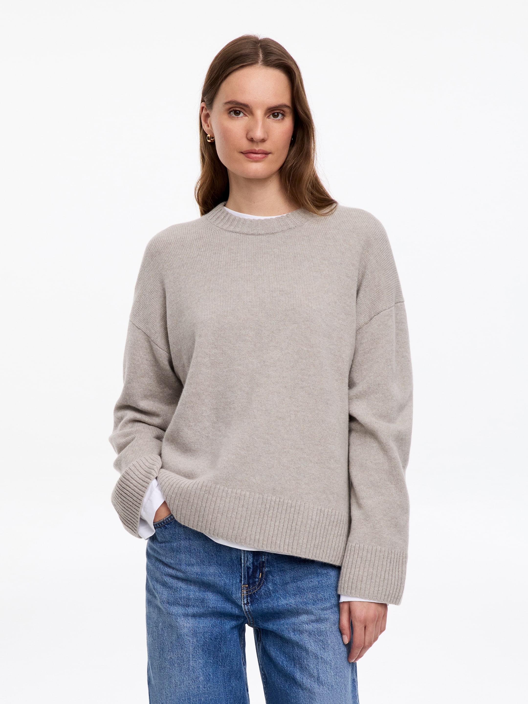 Pull oversize en pur cachemire-Beige-17698