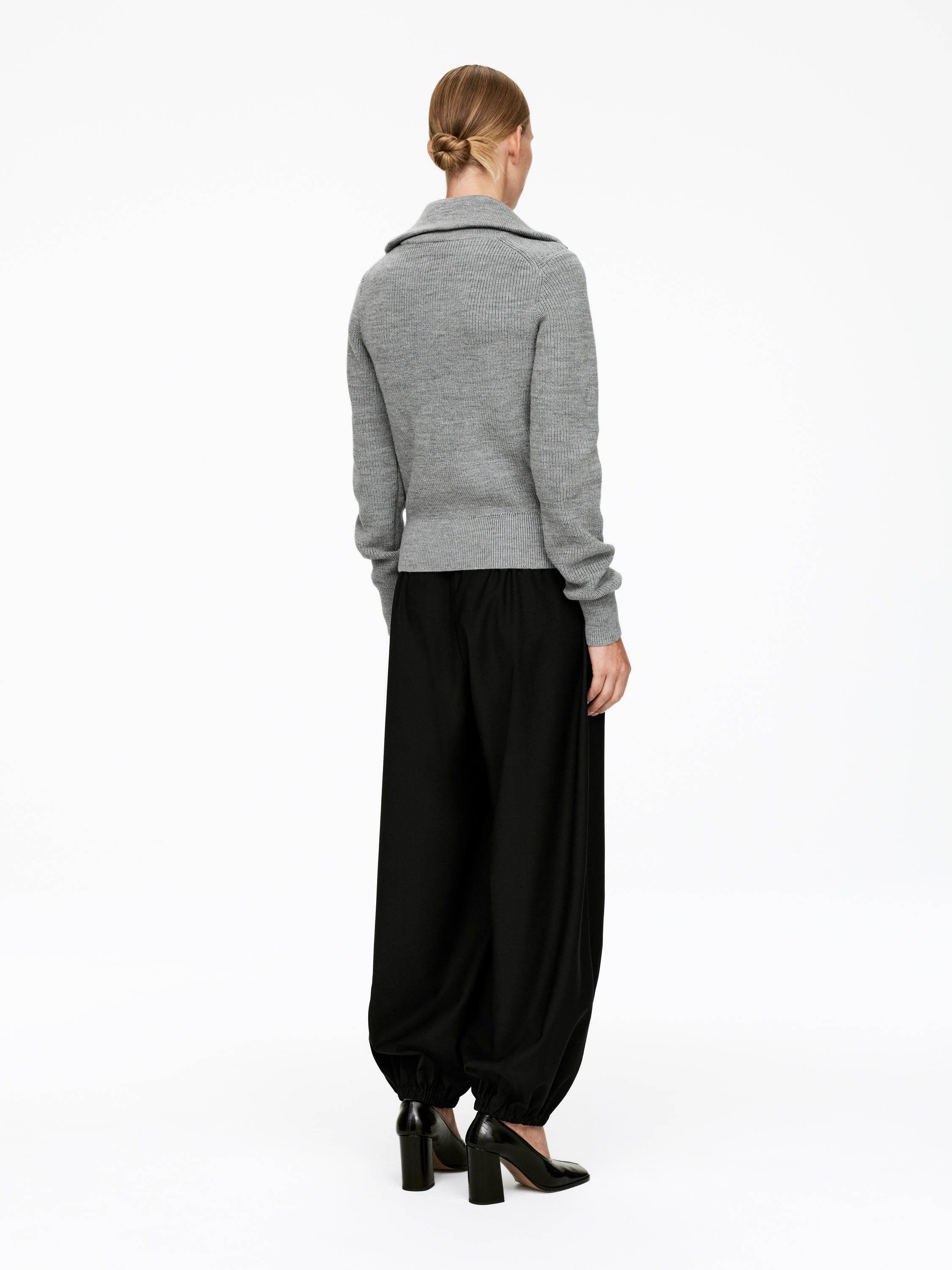 Wool-Cotton Zip Cardigan - Grey - Regular fit - Women - StillMedia/Lookbook - 3