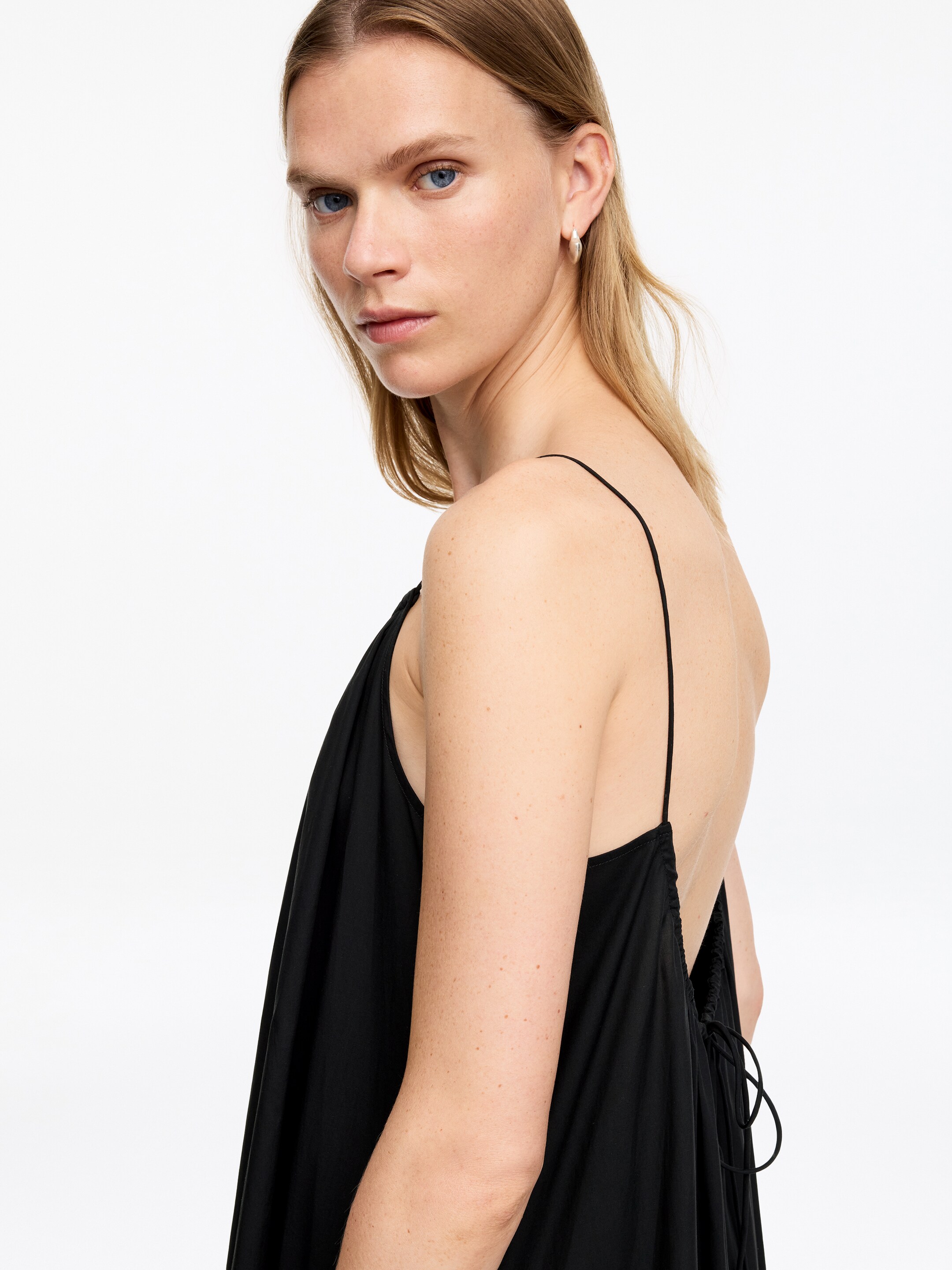 Lyocell Cotton Beach Dress - Black - Loose fit - Women - StillMedia/Lookbook - 4