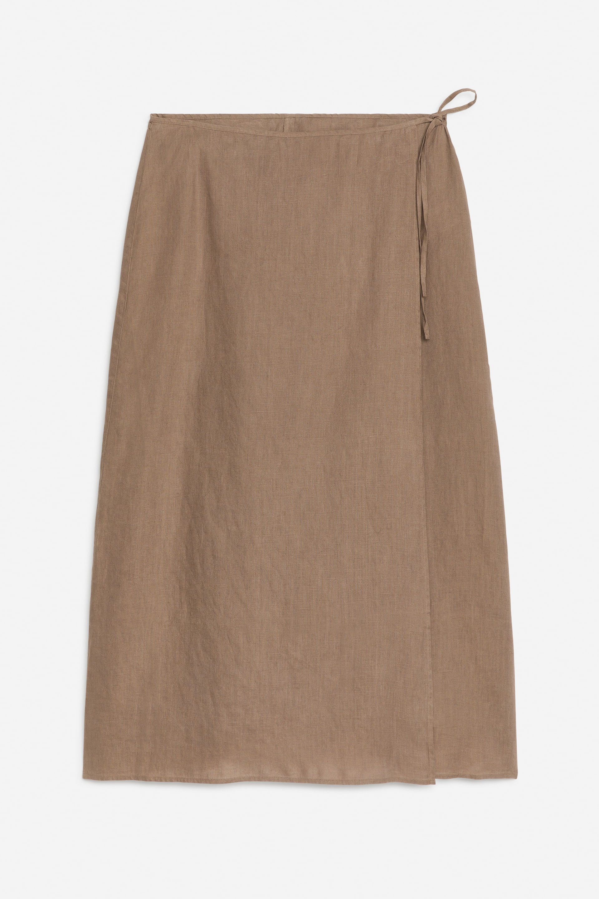 Näytä suurempi kuva: Pellavakietaisuhame - Tumma harmaanruskea - NAISET | H&M FI 1