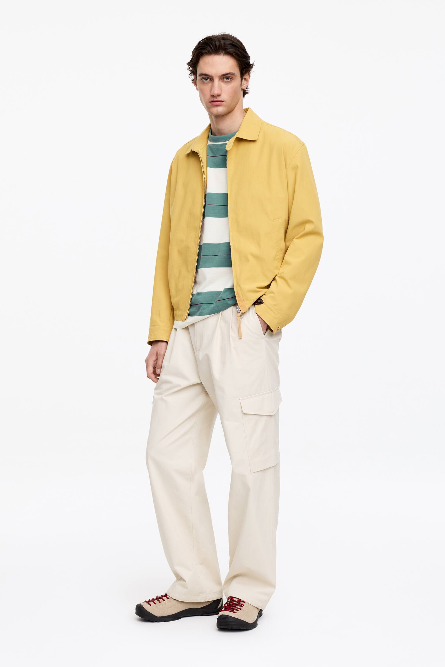 Ruimvallend katoenen T-shirt - Groen/wit/Blauw/wit - 4