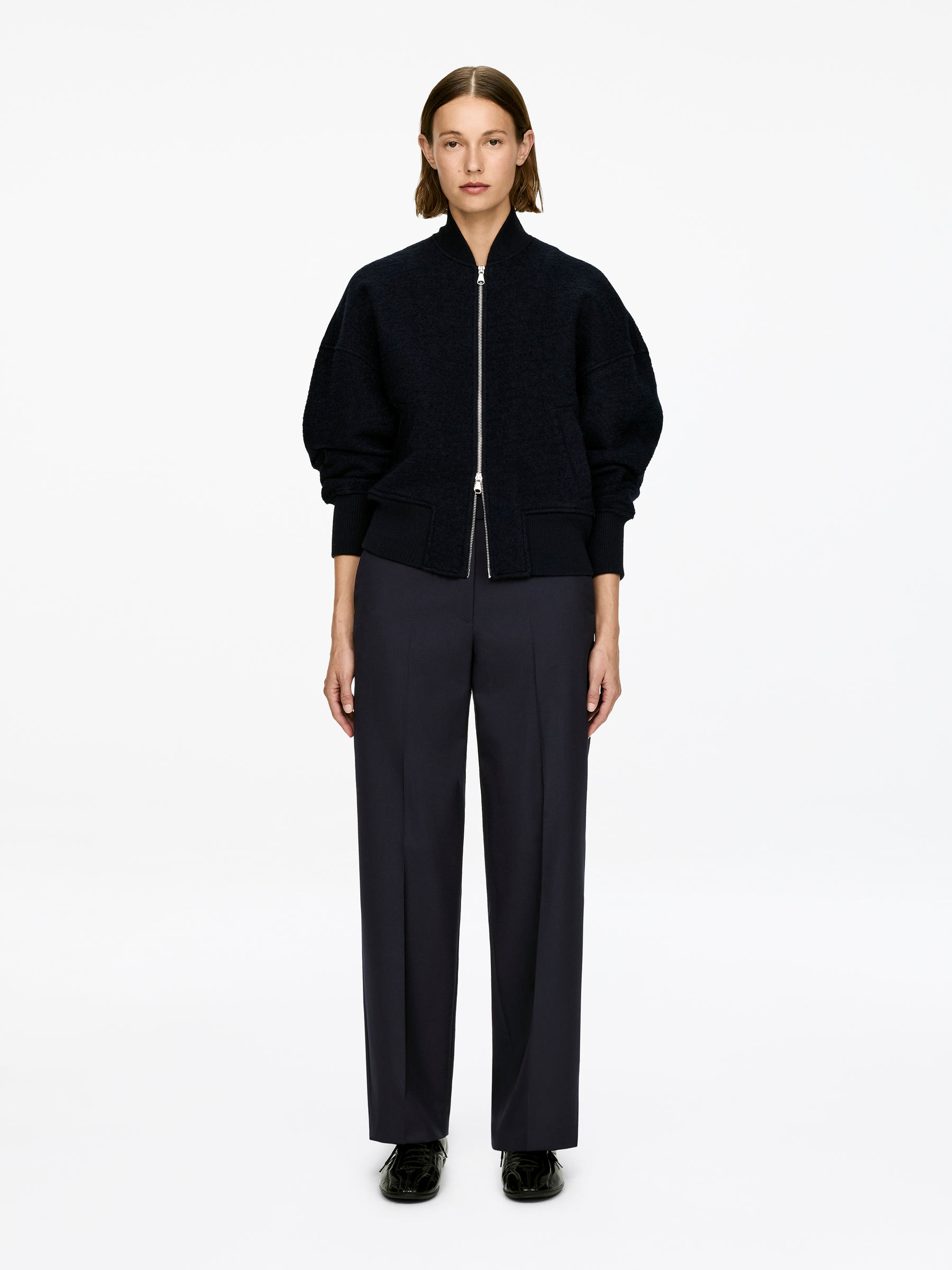 Hopsack Wool Trousers-#0A041F-17158