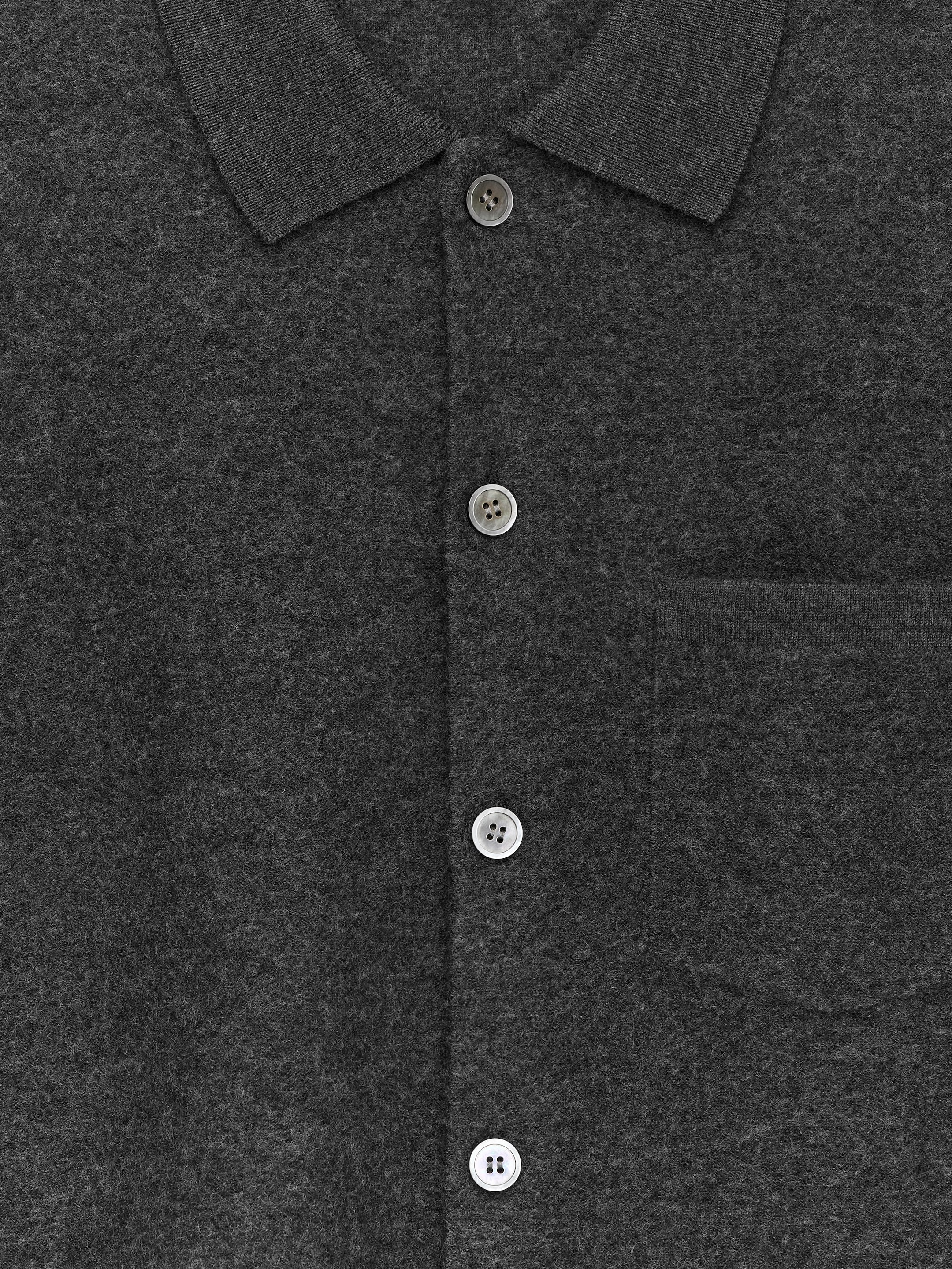 Boiled Wool Cardigan - Grey - Regular fit - Men - StillMedia/DescriptiveDetail - 2