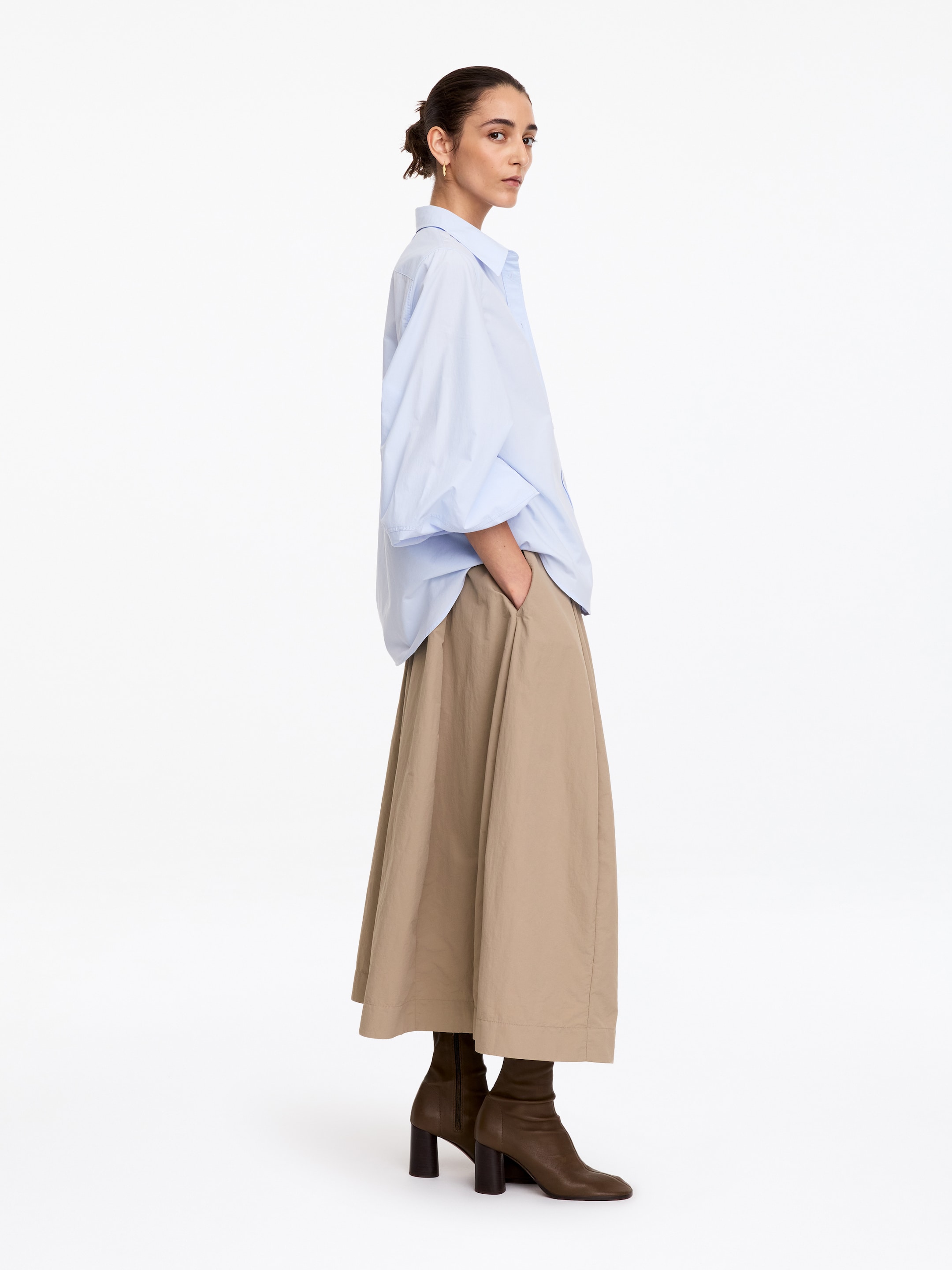 Nylon Panel Skirt - Beige - Regular fit - women - StillMedia/Lookbook - 5