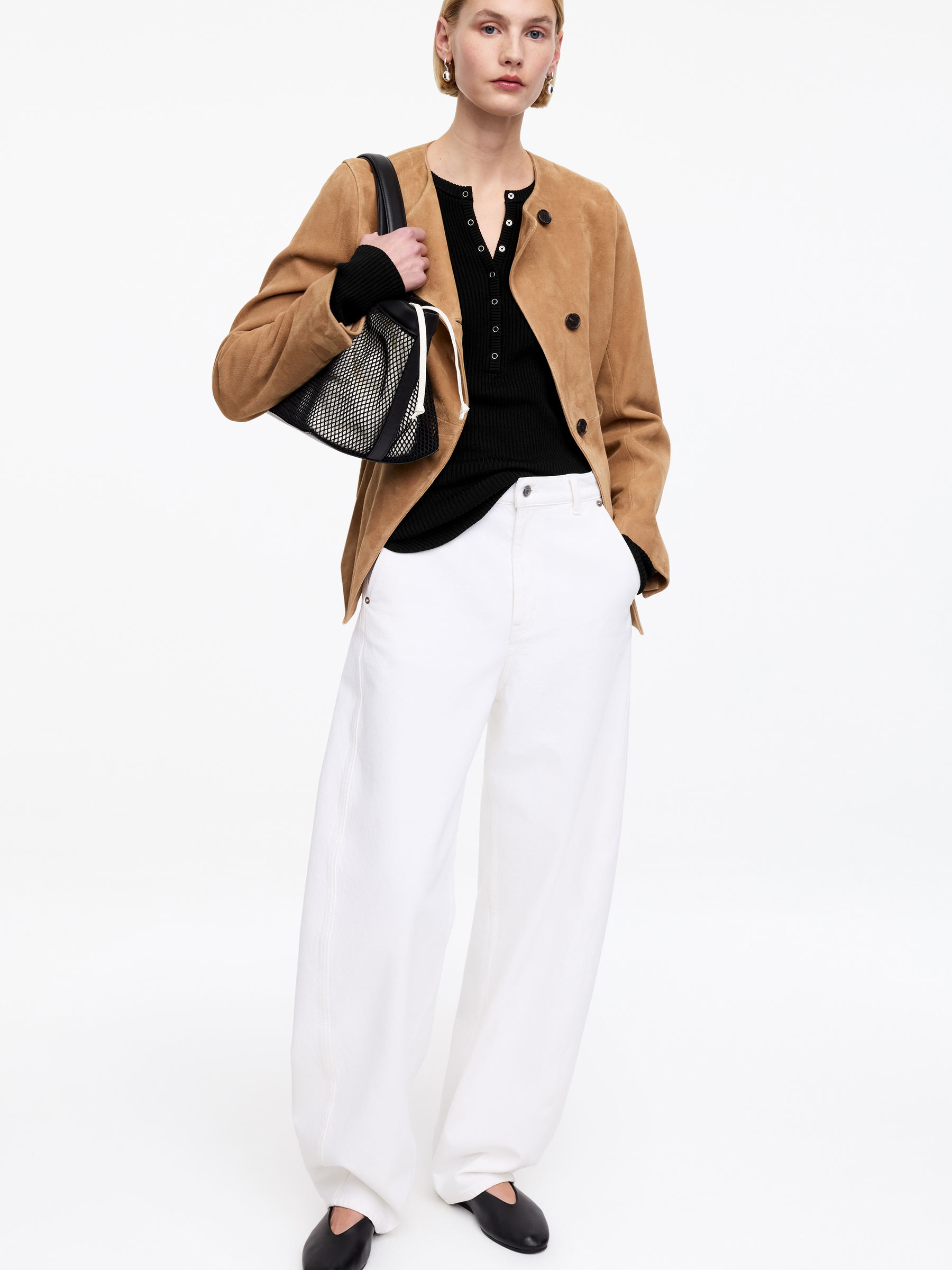 Geripptes Oberteil aus Wollmischung - Schwarz - Slim Fit - Women - StillMedia/Lookbook - 4