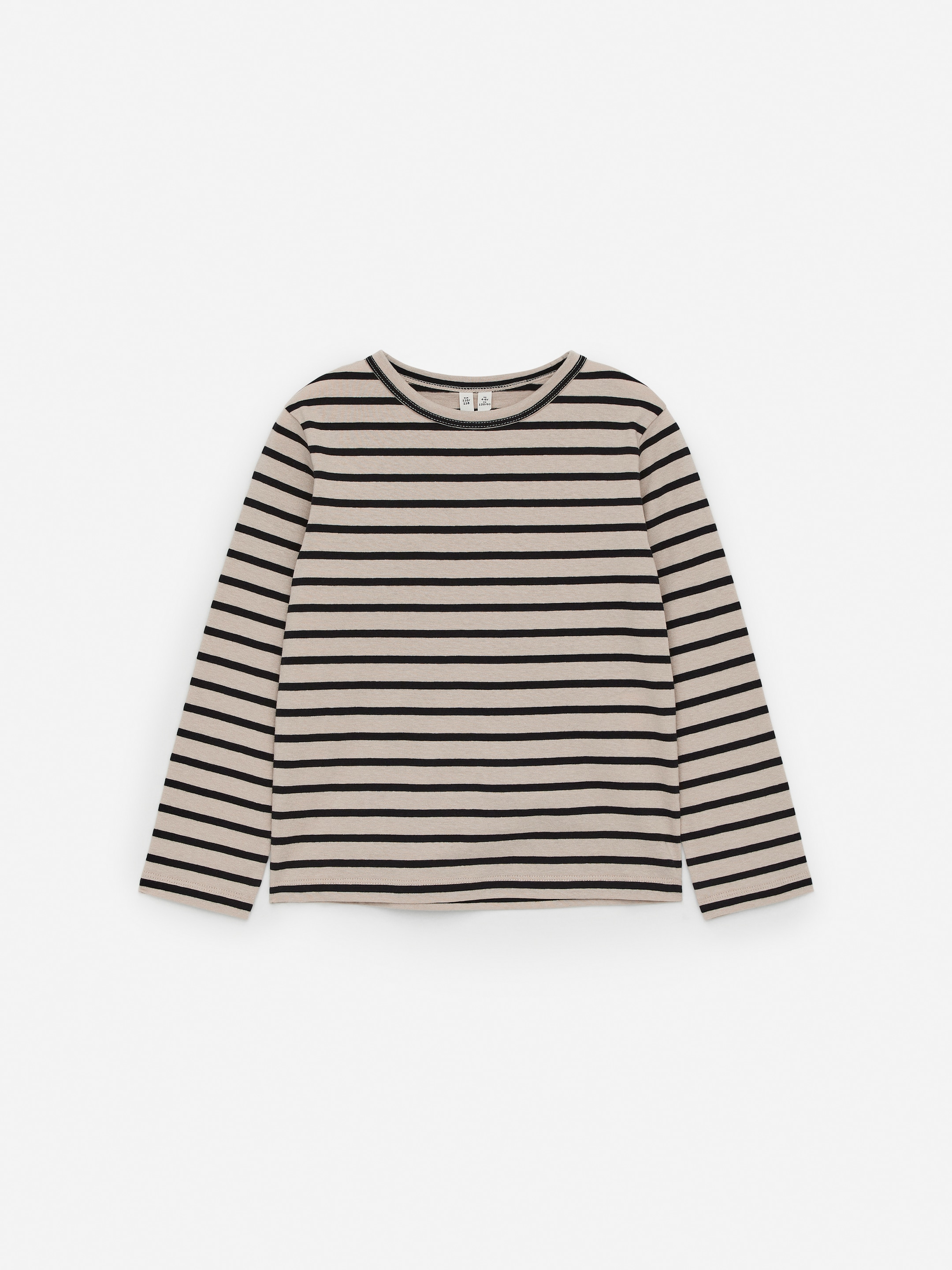View larger image: Long-Sleeve Cotton T-Shirt - Beige/Black - Kids | H&M GB 1