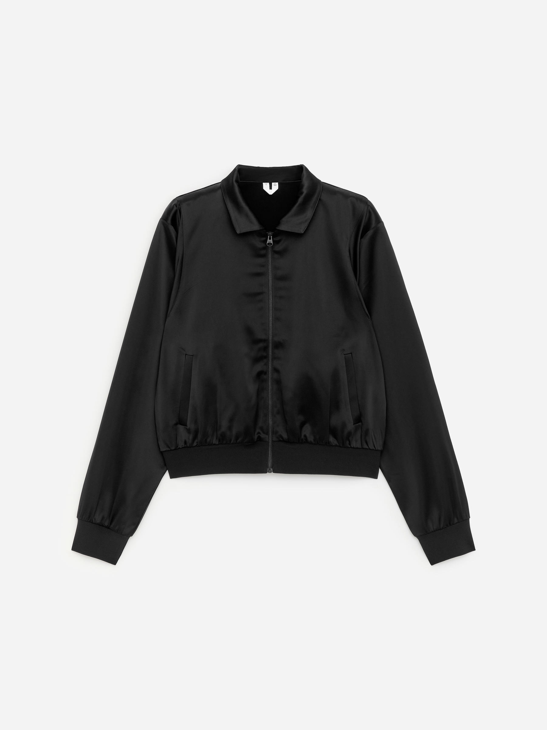 Satinjacka med krage - Svart - Slim fit - Women - StillMedia/DescriptiveStillLife - 1