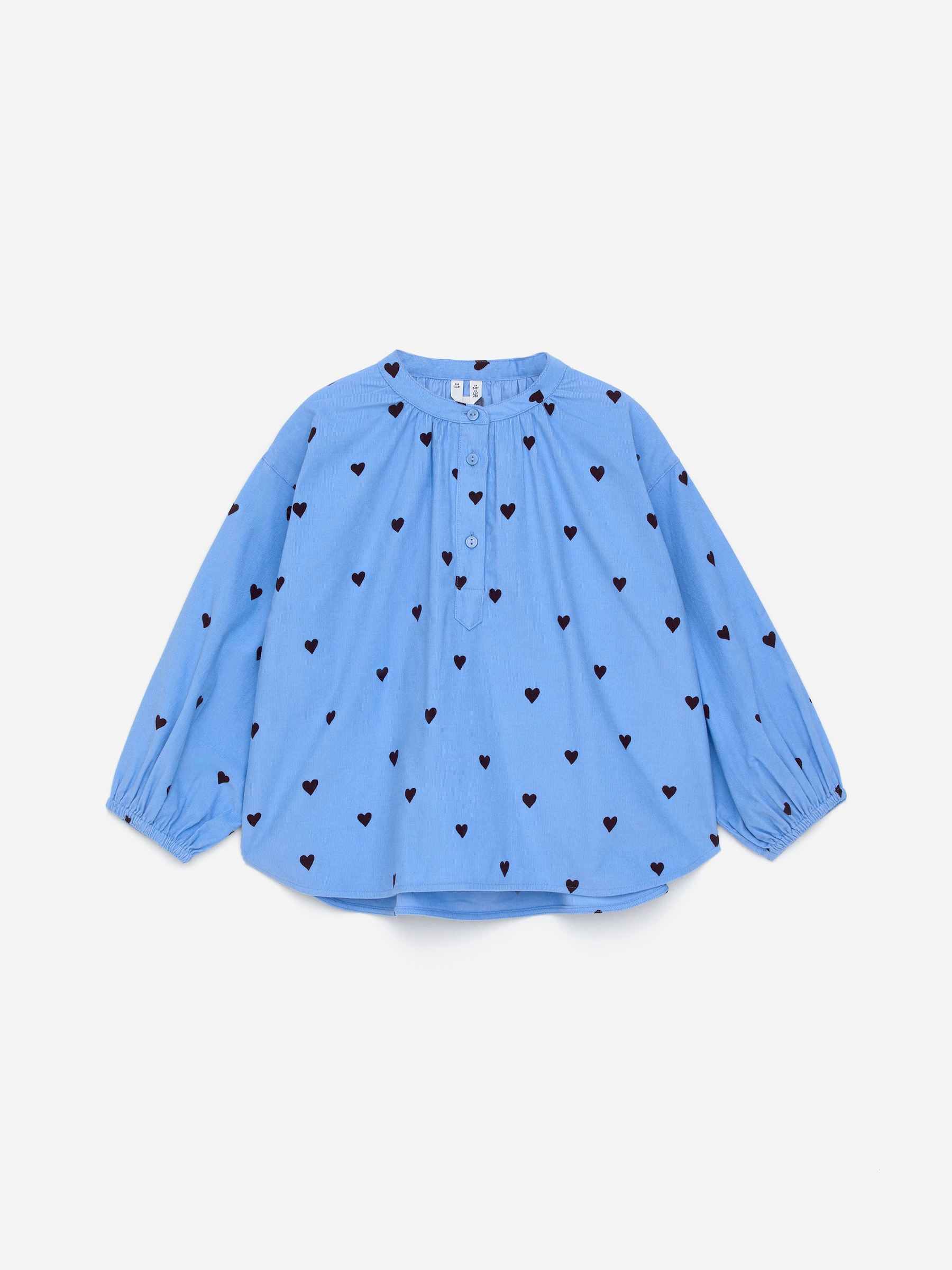 Gathered Baby Cord Blouse-#859DD6-16252