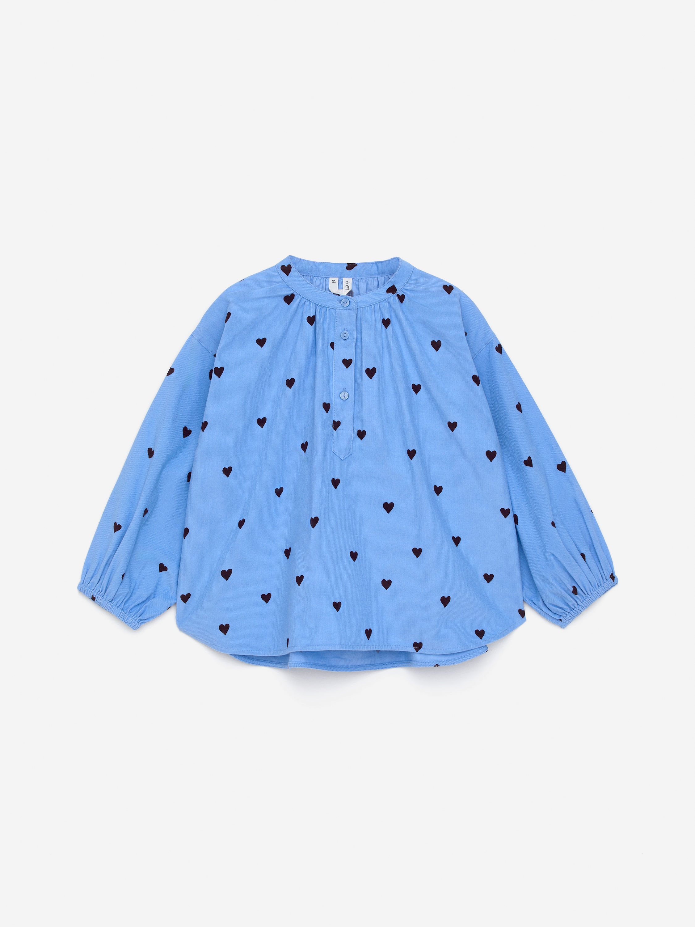 Gathered Baby Cord Blouse-#859DD6-16252