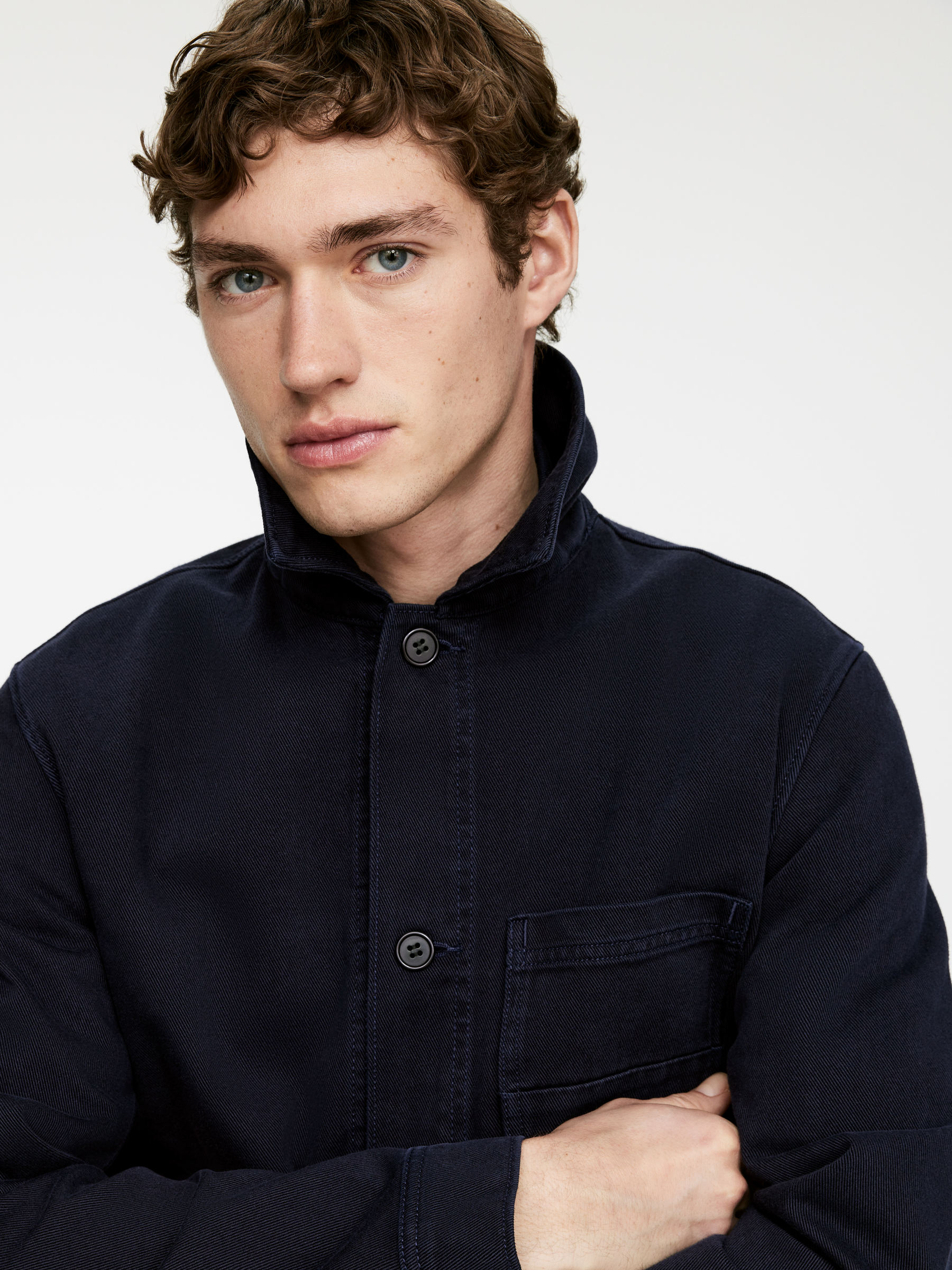 Overdyed Twill Overshirt - Dark Blue - Regular fit - Men - StillMedia/Lookbook - 29