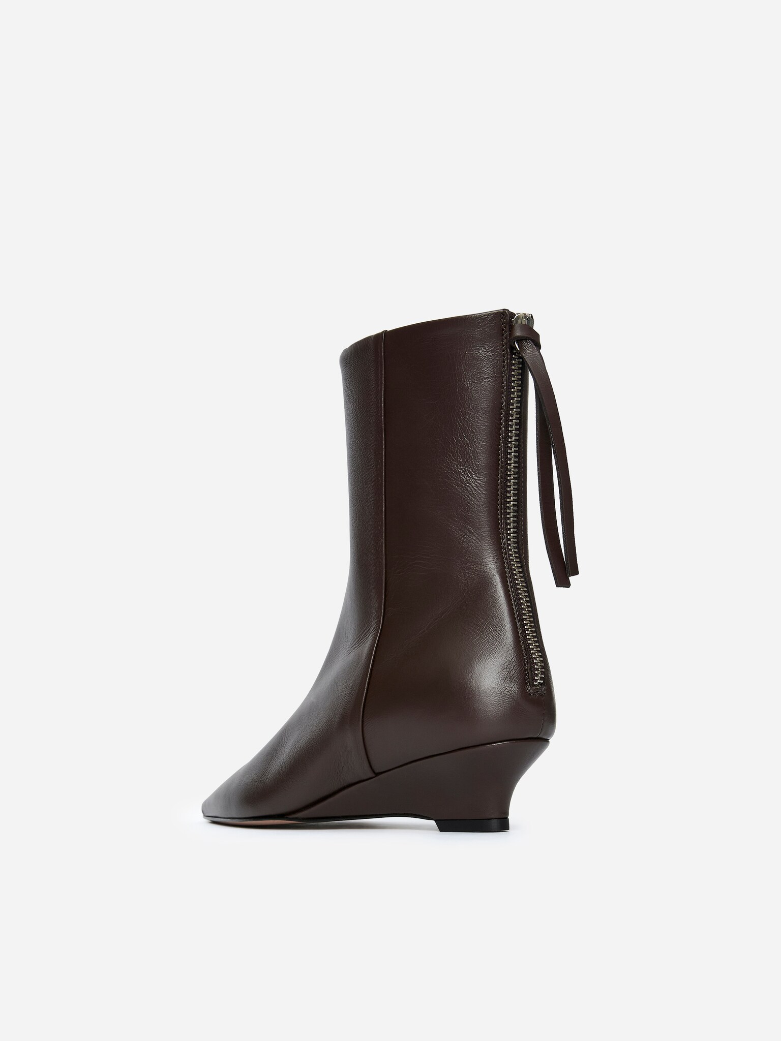 Wedge Ankle Boots - Brown - 6