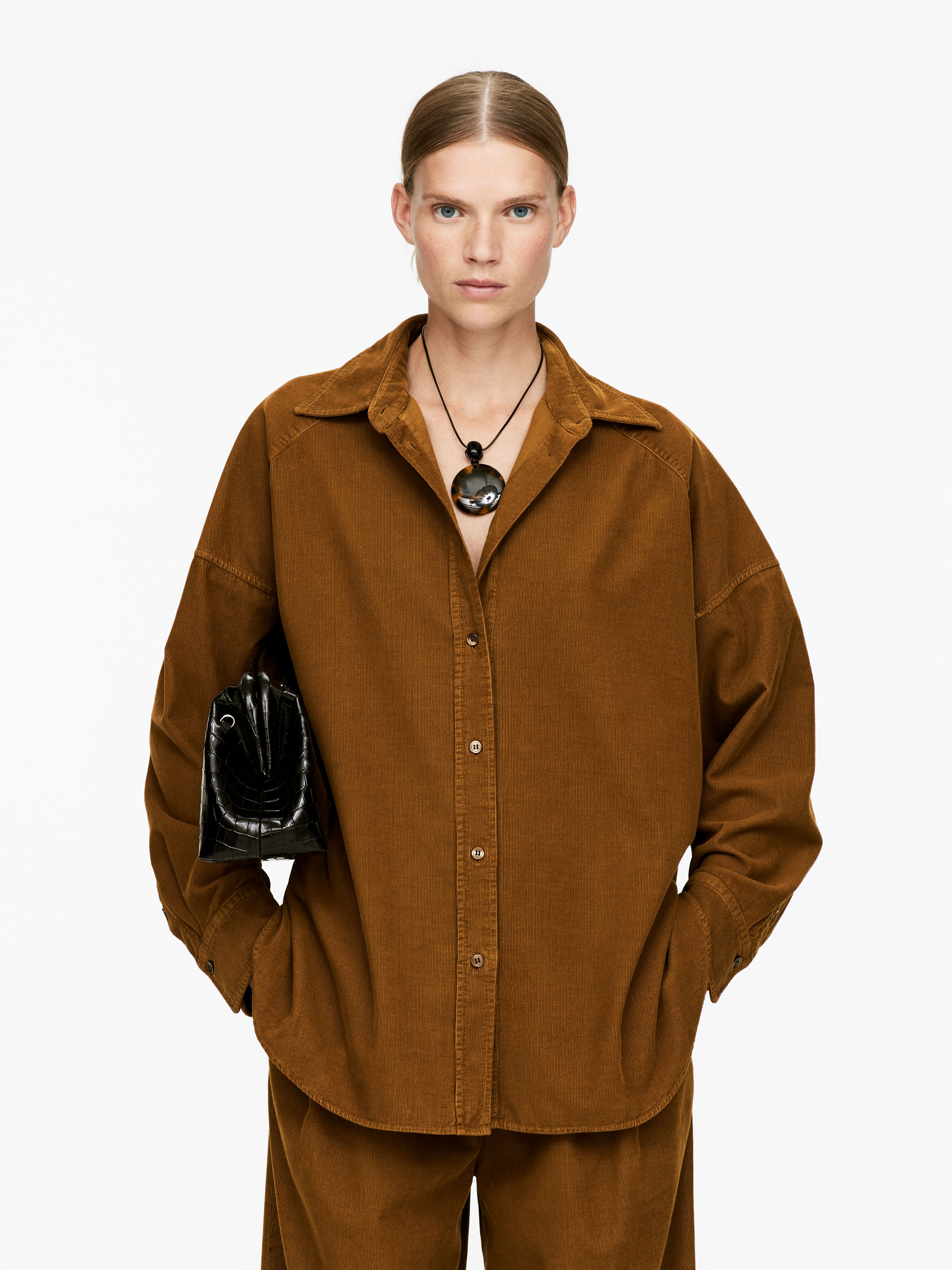 Corduroy Shirt-#785F3A-16342