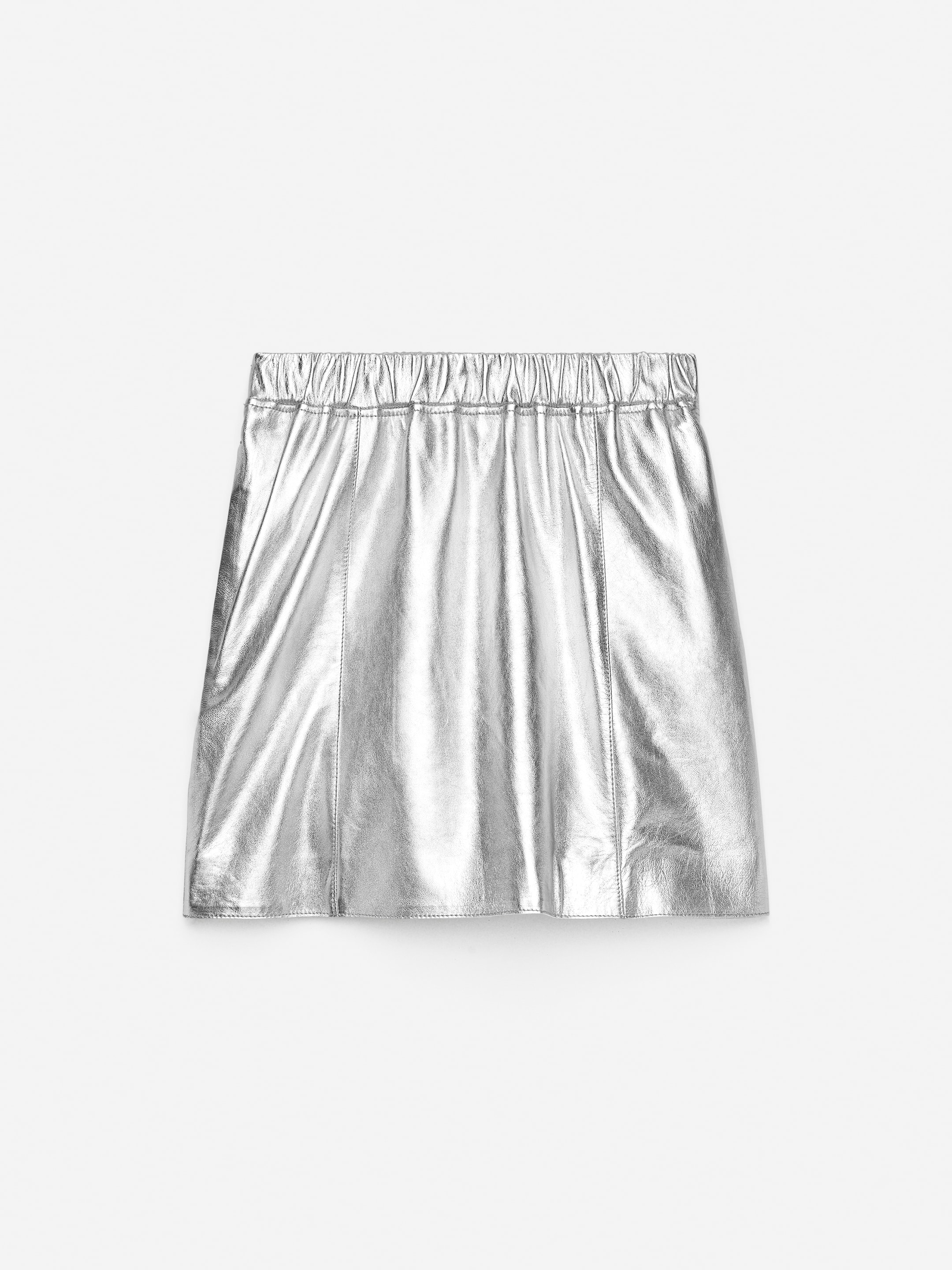 Gonna in pelle metallizzata - Argento - Regular fit - Women - StillMedia/DescriptiveStillLife - 1