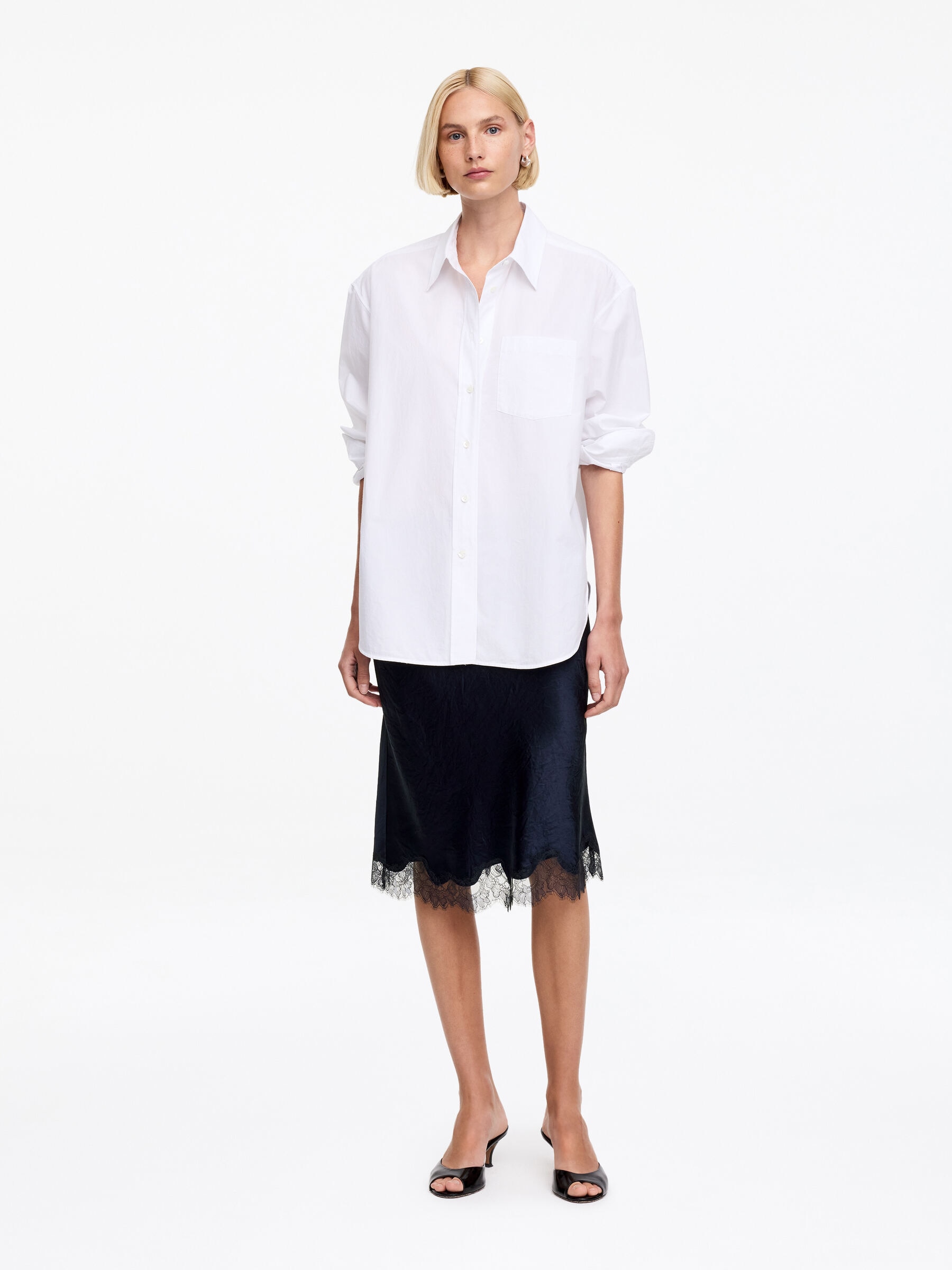 Lace-Detail Skirt-#0A041F-19096