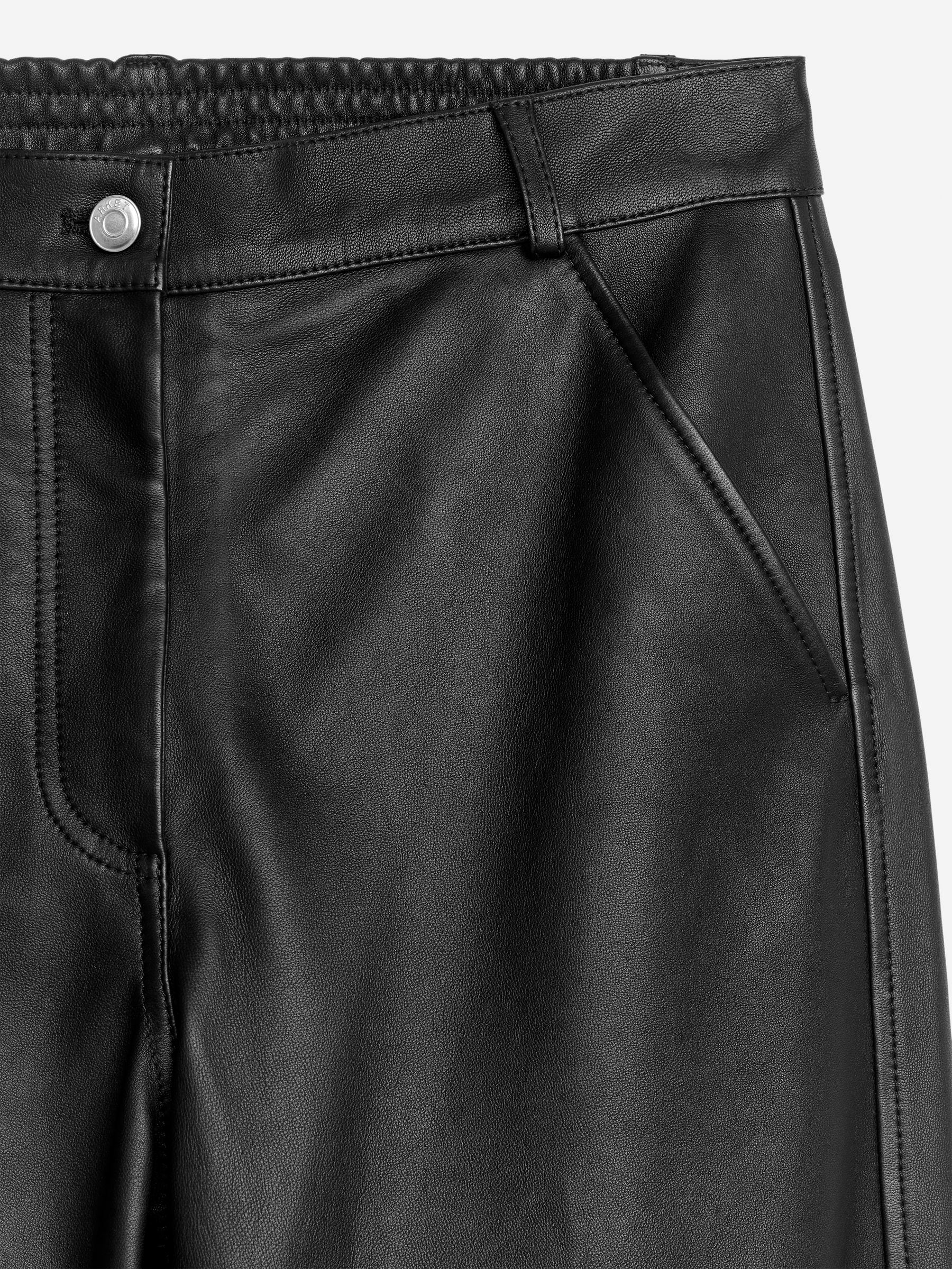 Pantalon en cuir décontracté - Noir - Relaxed fit - Femme - StillMedia/DescriptiveDetail - 3