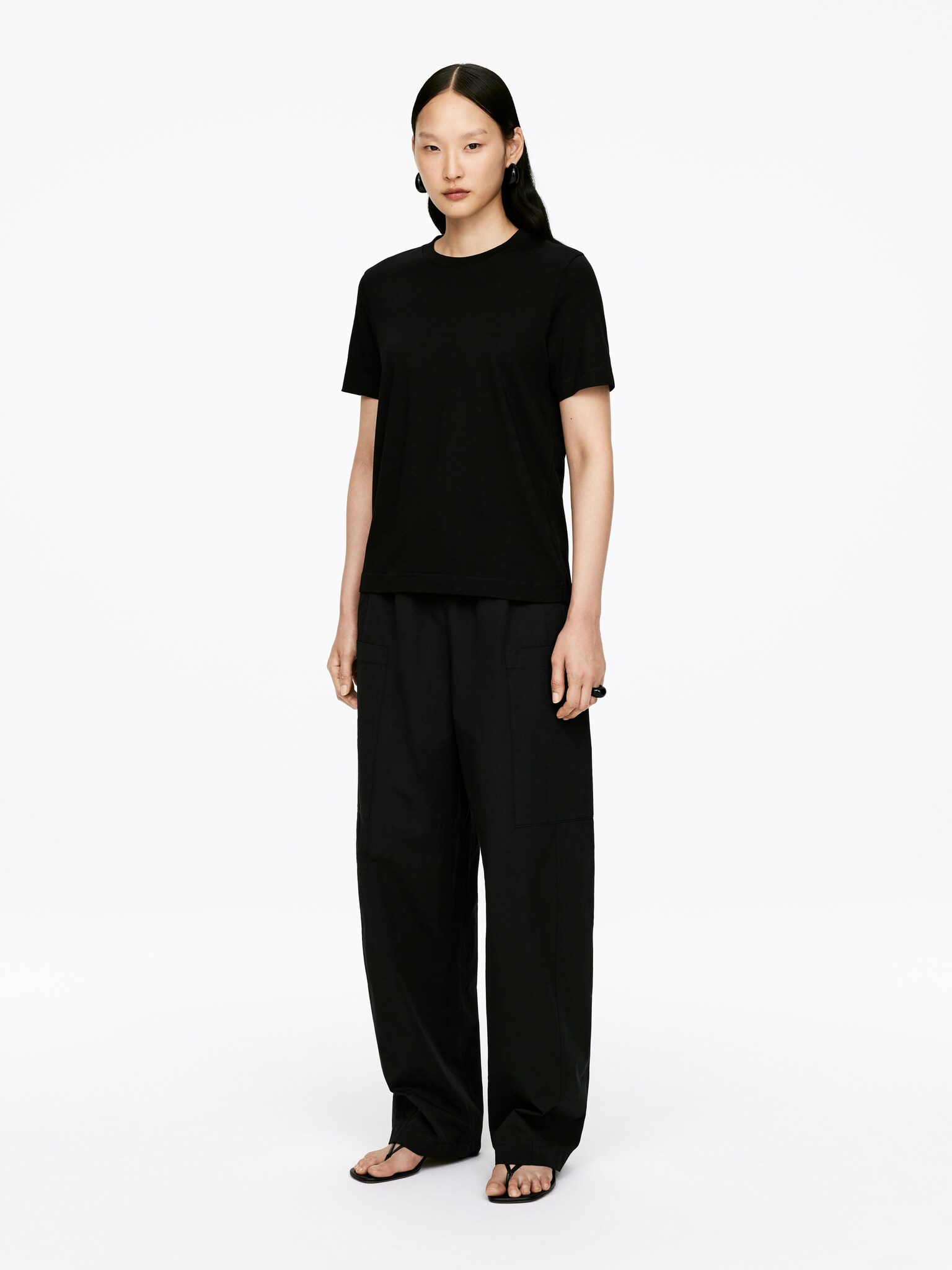 LILY Charakteristisches T-Shirt - Schwarz/Weinrot/Weiß/Rot/Weiß/Weiß/Dunkelblau/Braun/Cremeweiß/Graumeliert/Dunkelblau - 3