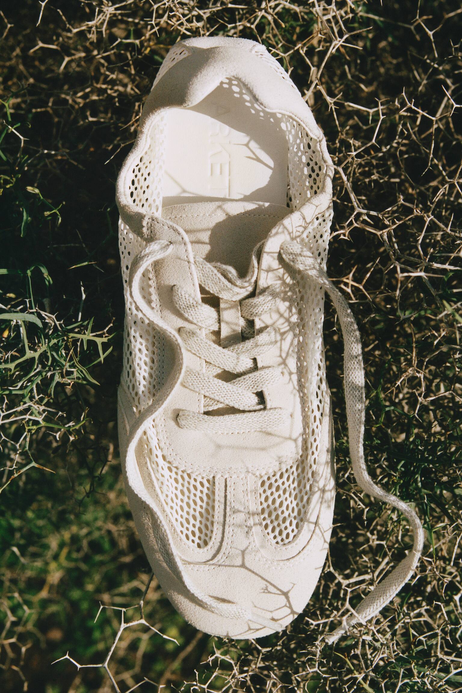 Sneakers van mesh en suède - Wit - 3