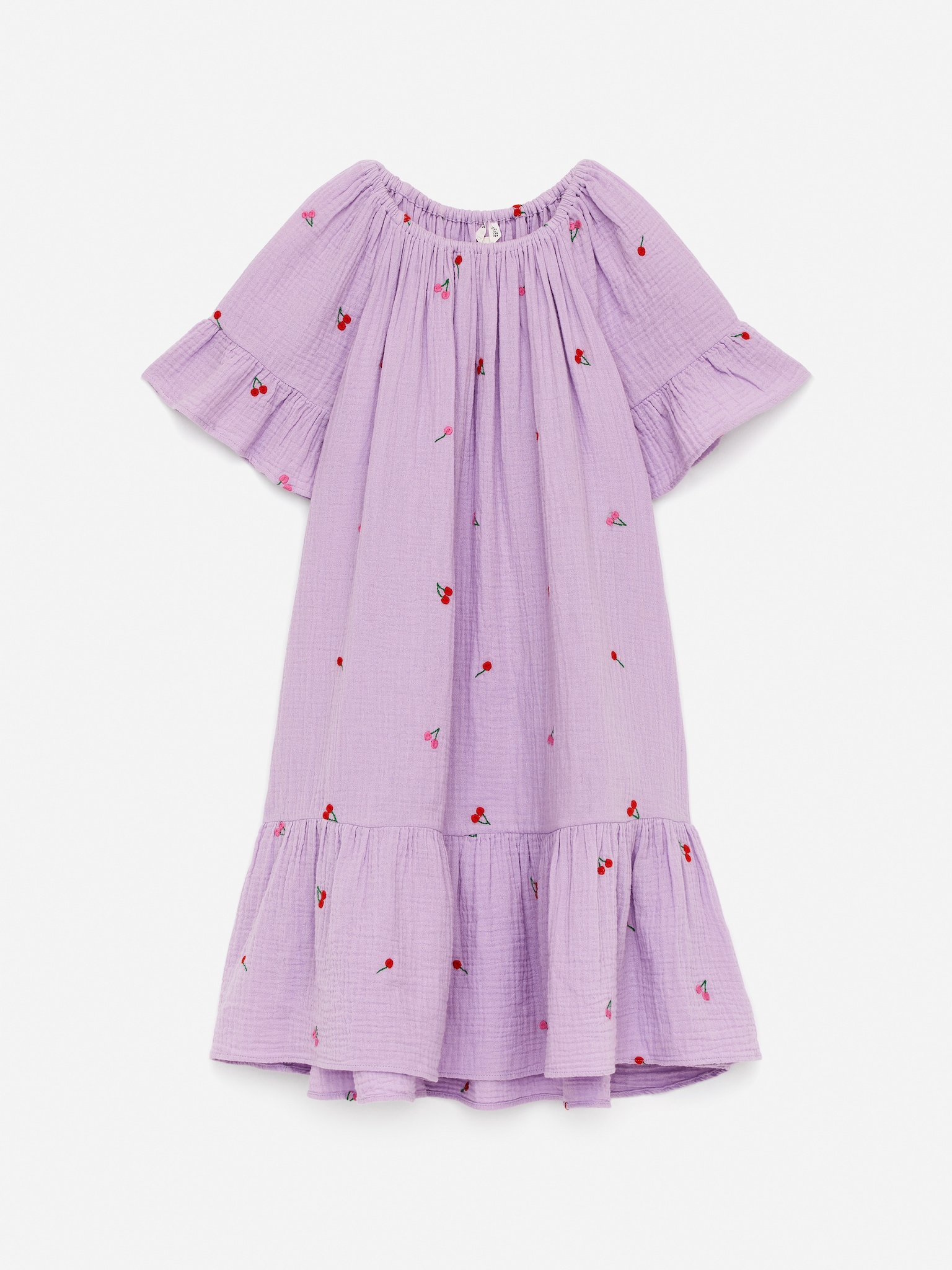 Robe en mousseline de coton - Lilas/Cerises/Beige/Mûres