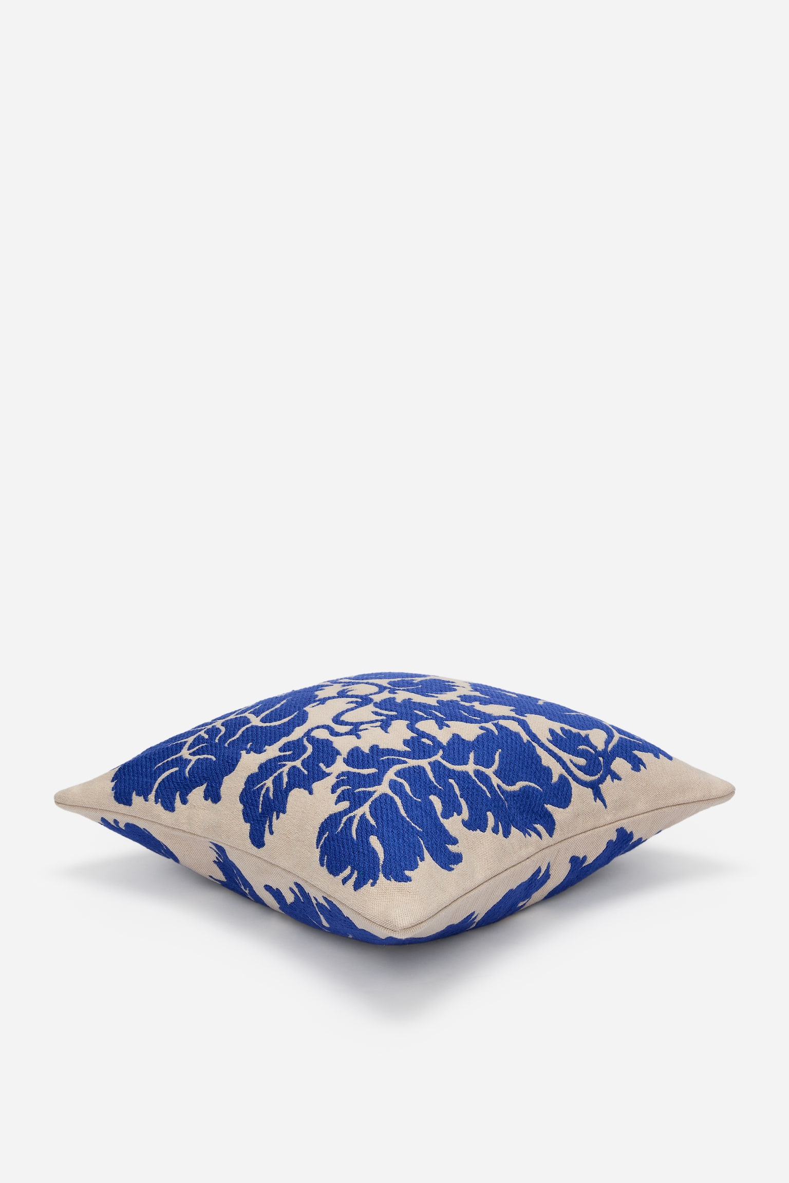 Κεντημένο Κάλυμμα Μαξιλαριού 50x50 cm - Μπλε/Μπεζ - 1