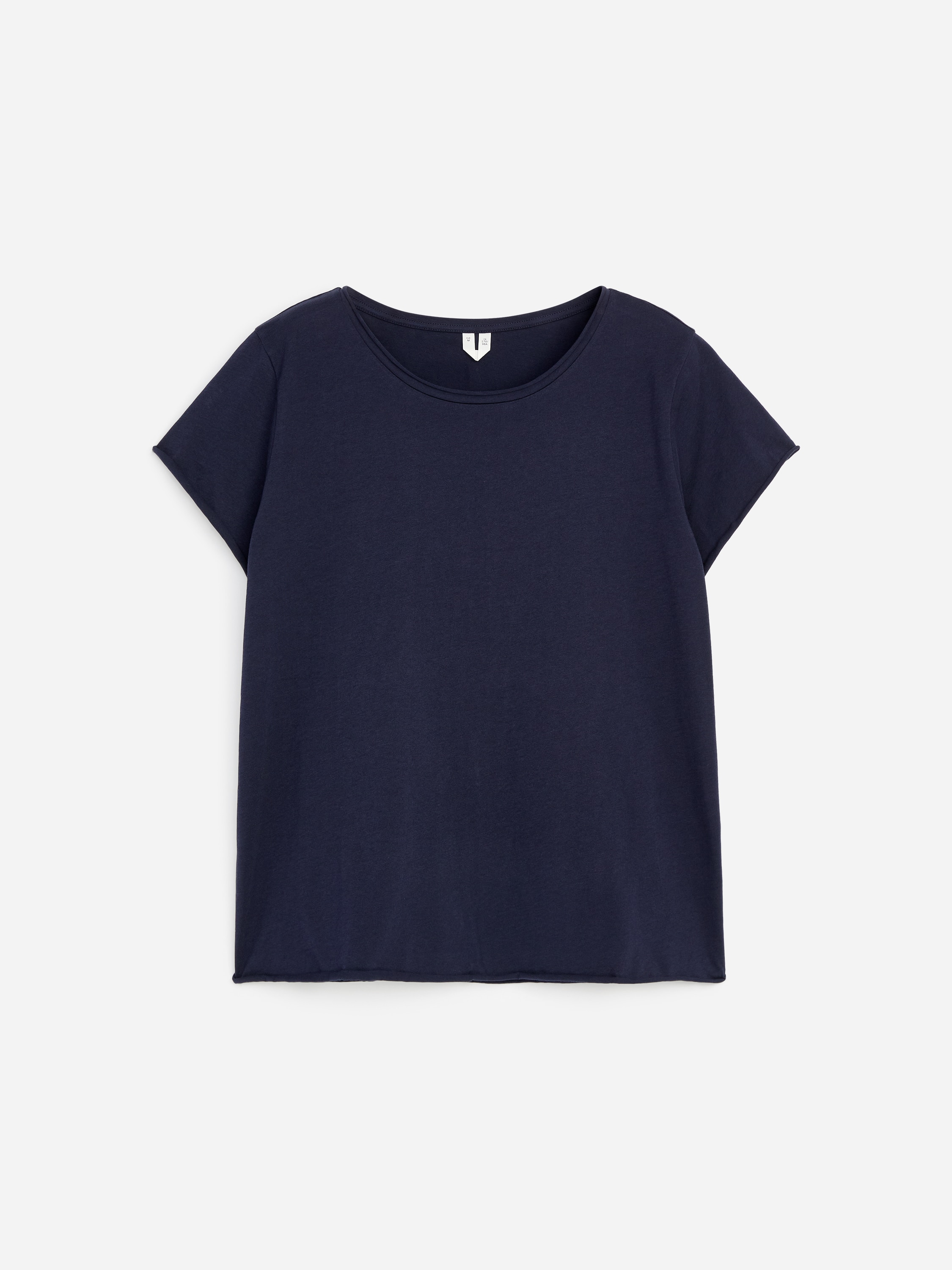 T-shirt met gerolde rand - Marineblauw