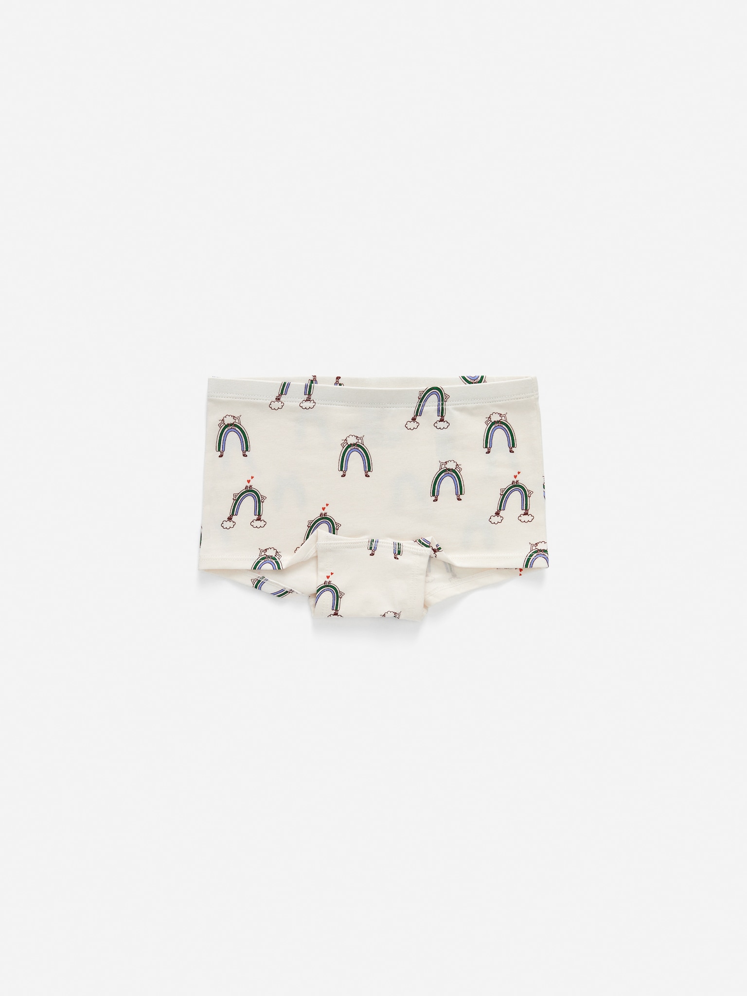 Caleçons en jersey, lot de 3 - Blanc cassé/Arc-en-ciel/Lilas/Vert/Cœurs/Vert/Rose - 2