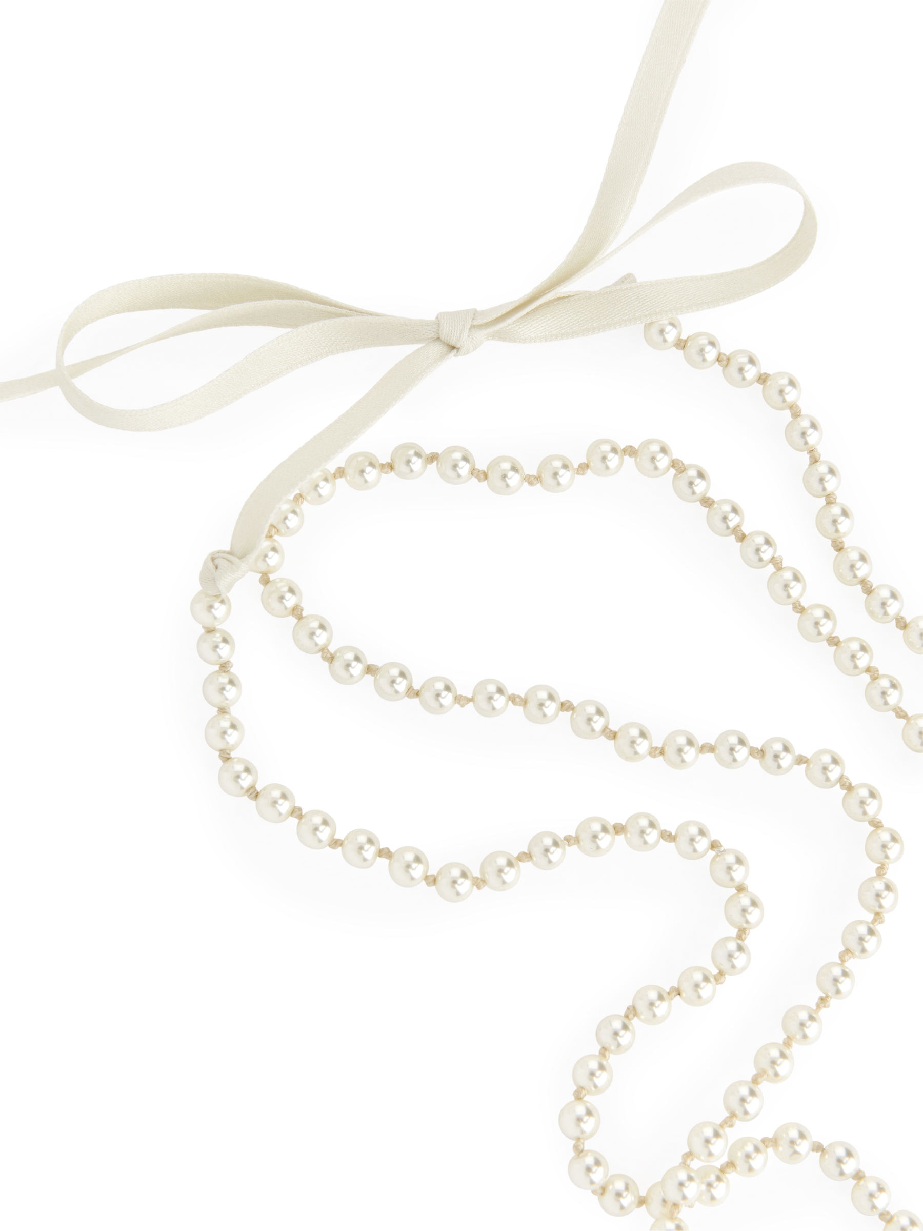 Collana di perle con nastro di raso - Bianco - Women - StillMedia/DescriptiveDetail - 8