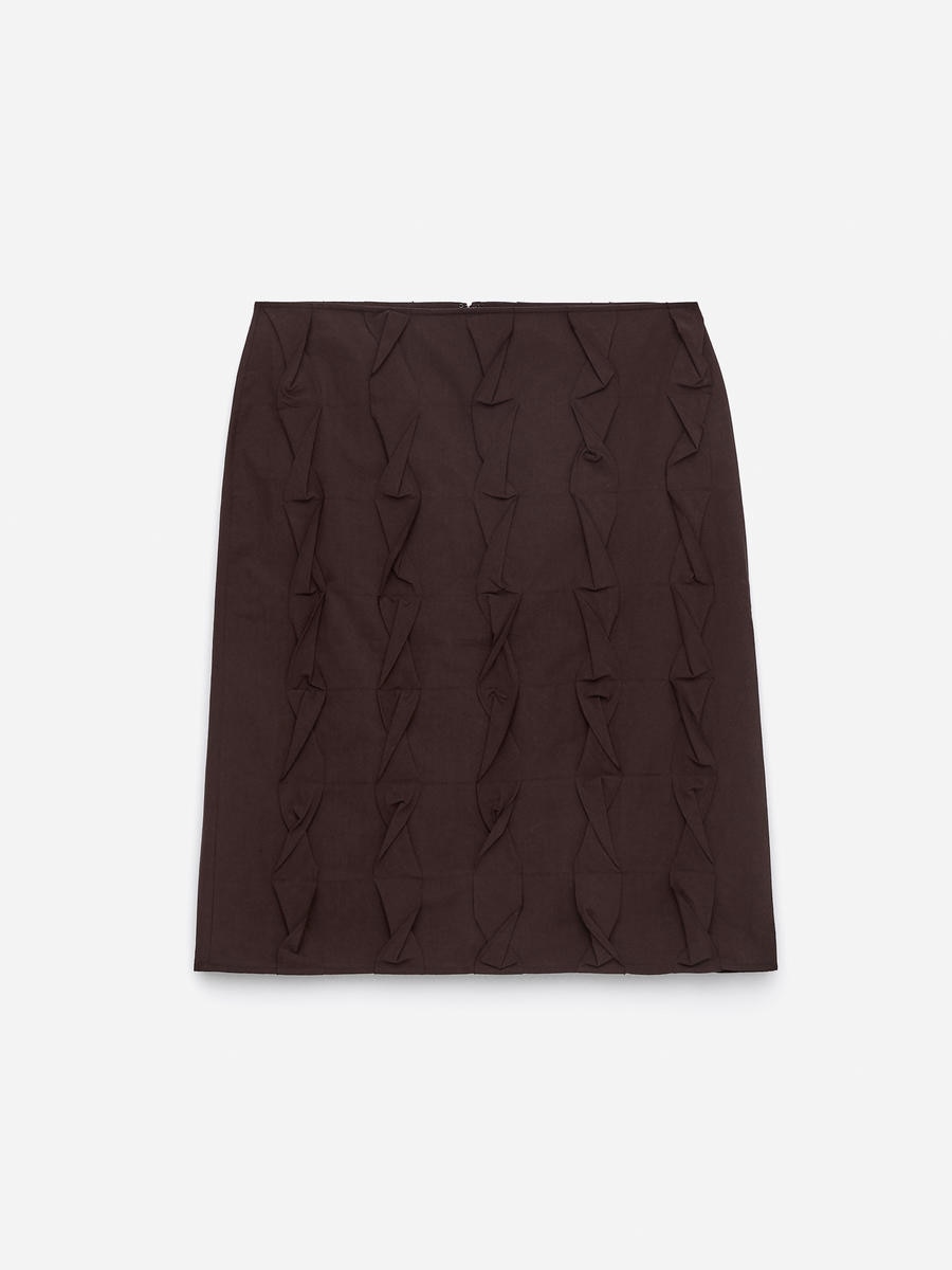 ARKET Women's  Frill Skirt Brown,  size 42