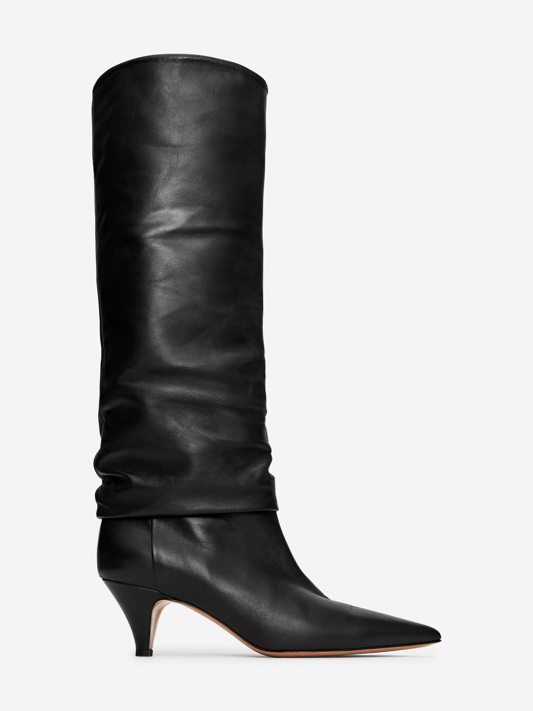 View larger image: Slouchy Leather Boots - Black - Ladies | H&M GB 1