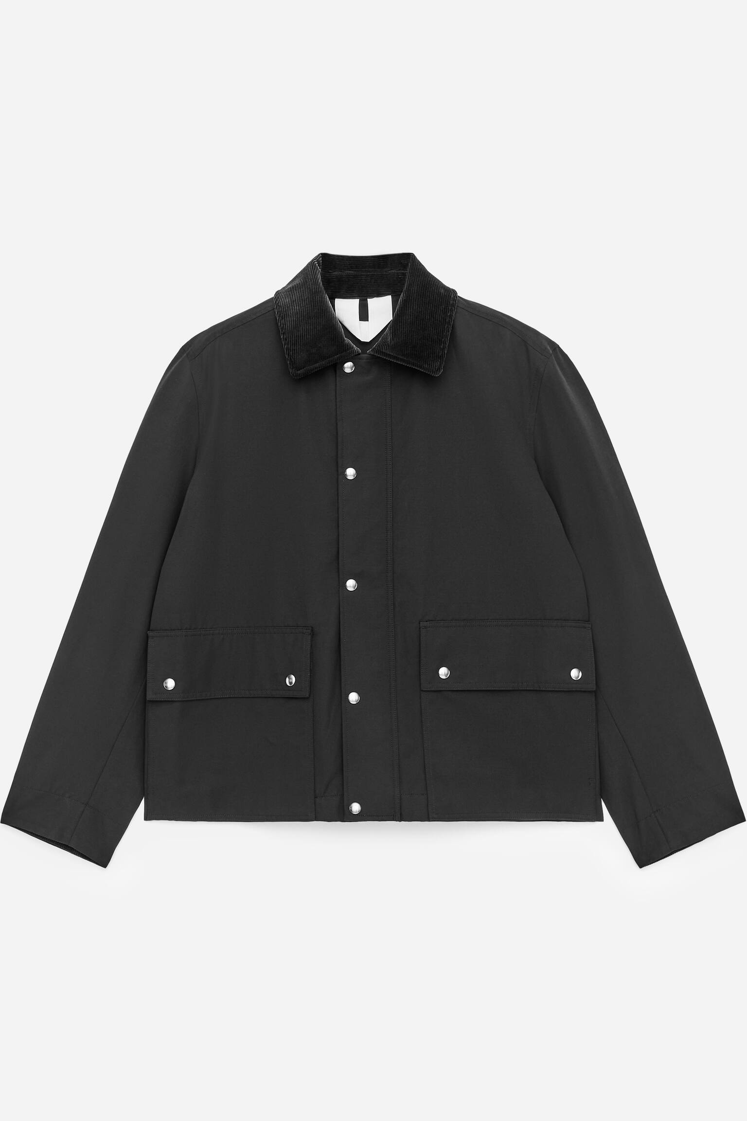 Veste cirée en nylon et coton - Noir/Beige clair - 2